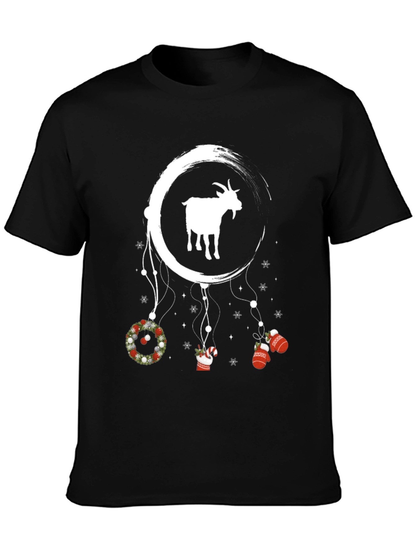 Black Goat Christmas Dreamcatcher T-Shirt view 3
