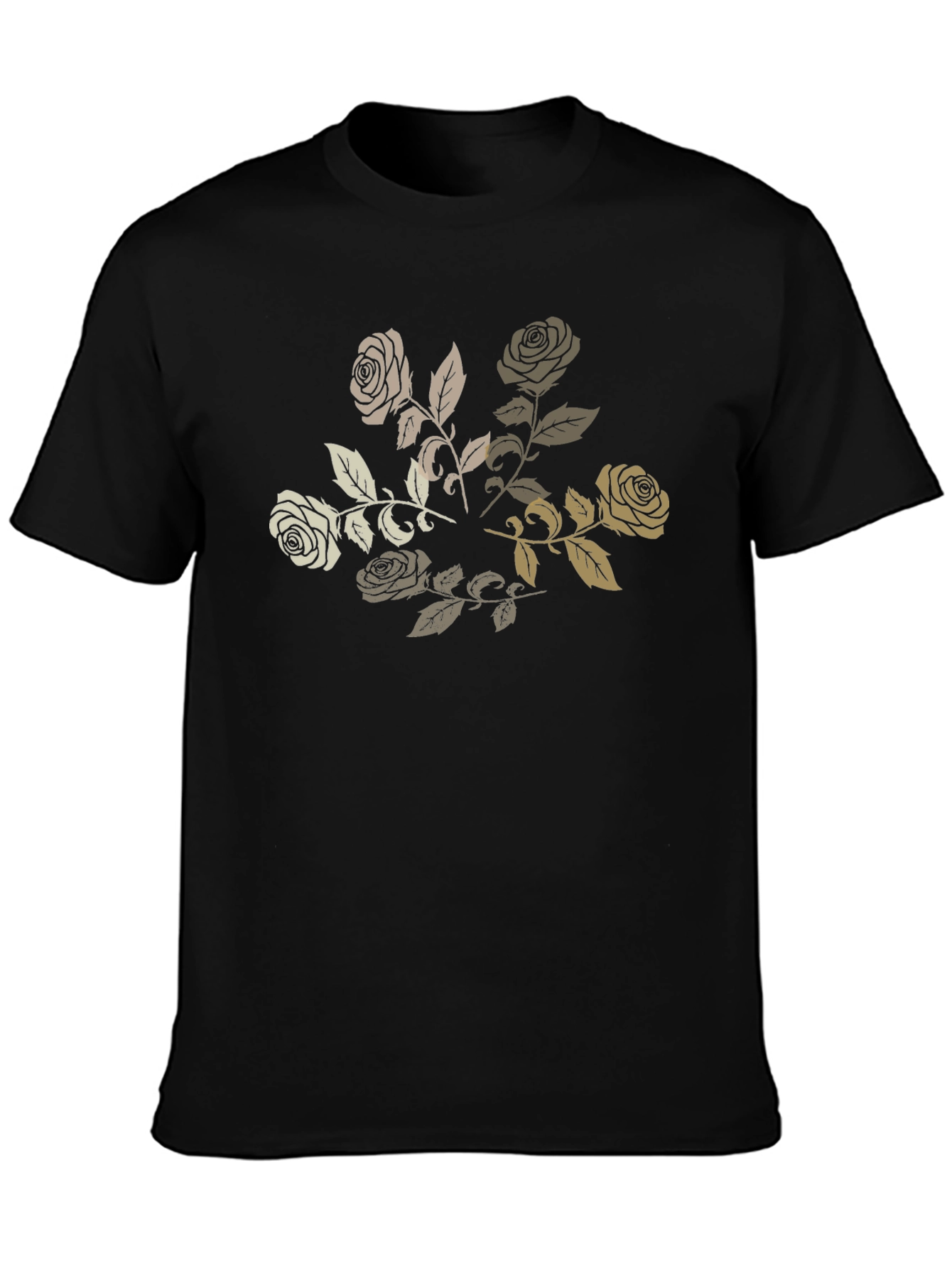 Black Men's Black Rose Graphic Tee view 3