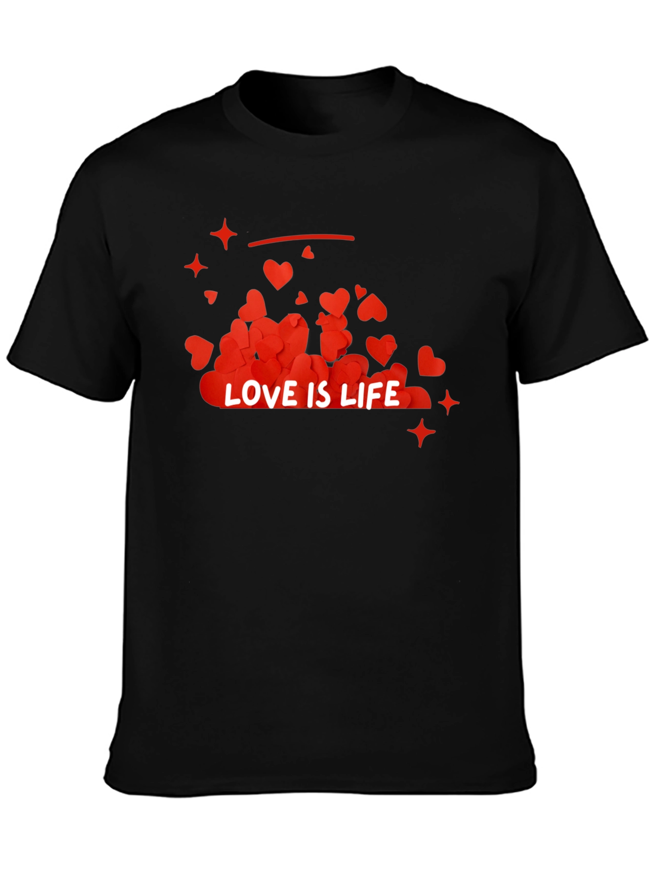 Black Love is Life Graphic Tee - Trendy Casual Wear view 3