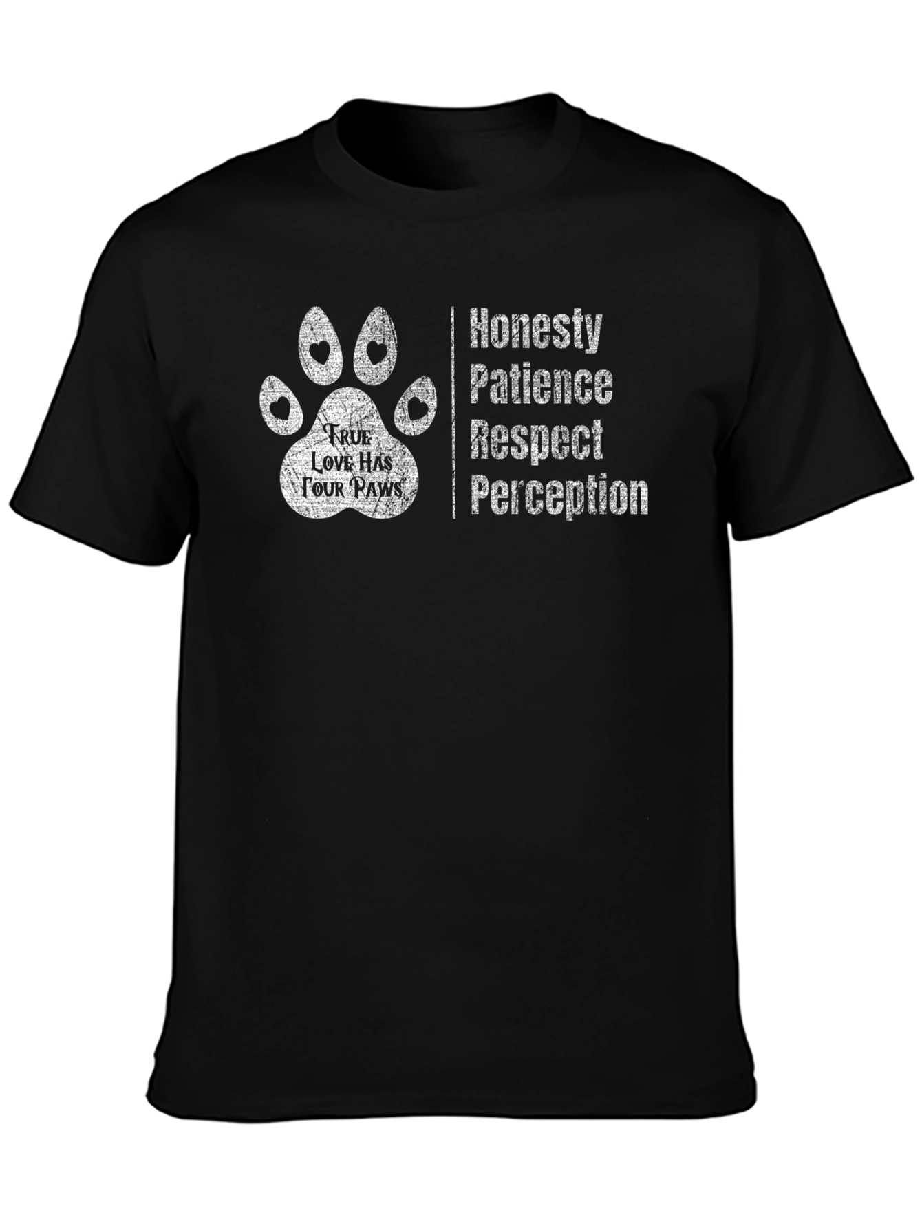 Black Dog Lover T-Shirt: Honesty, Patience, Respect, Perception view 3