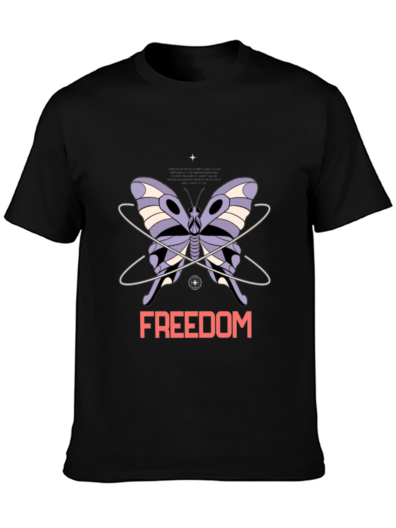 Black Butterfly Freedom Graphic Tee - Unisex view 3