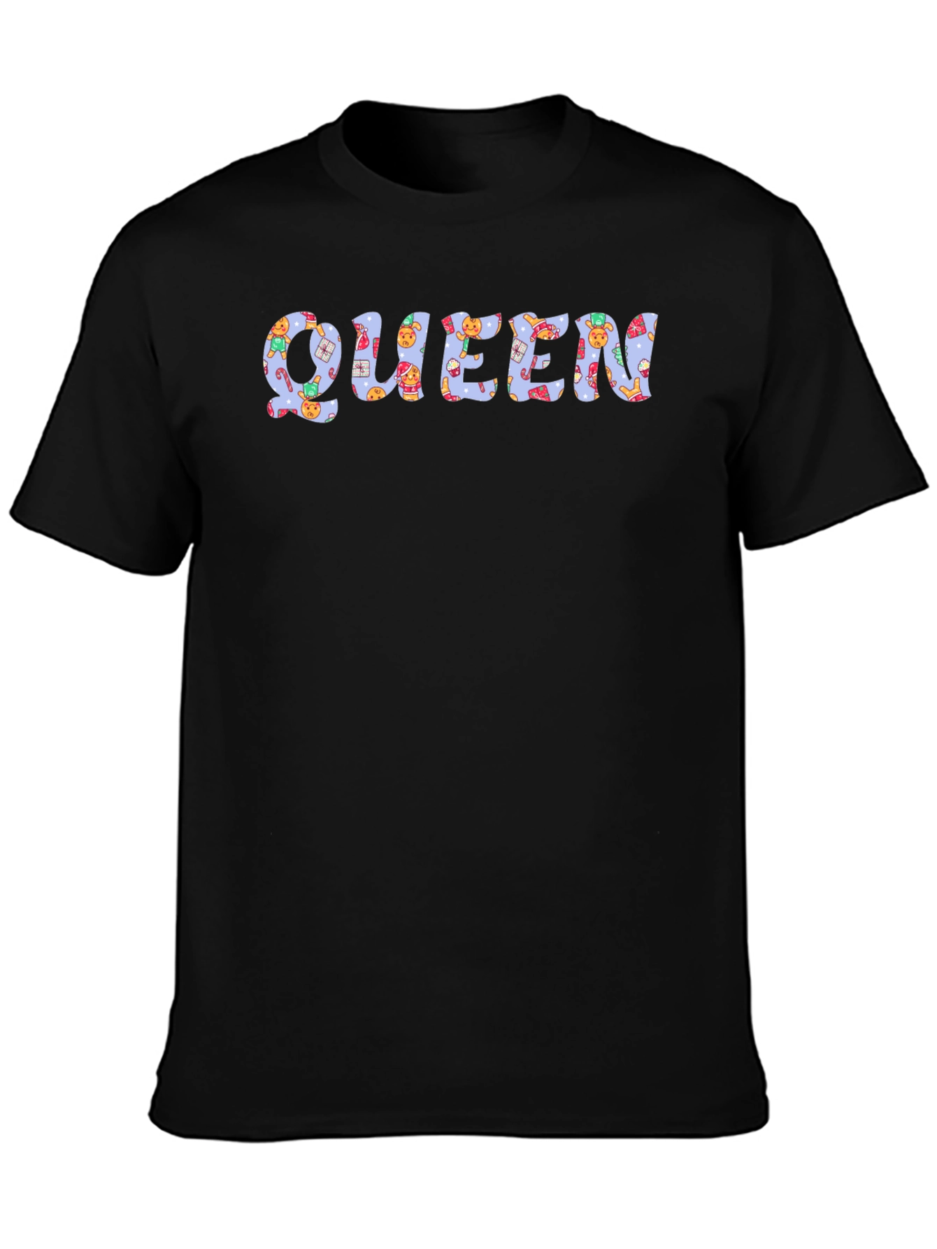 Black Holiday Queen Graphic Tee - Festive Celebration Shirt view 3