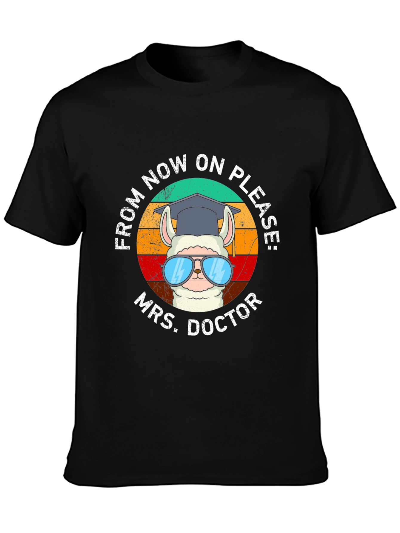 Black Mrs. Doctor Llama Graphic Tee view 3