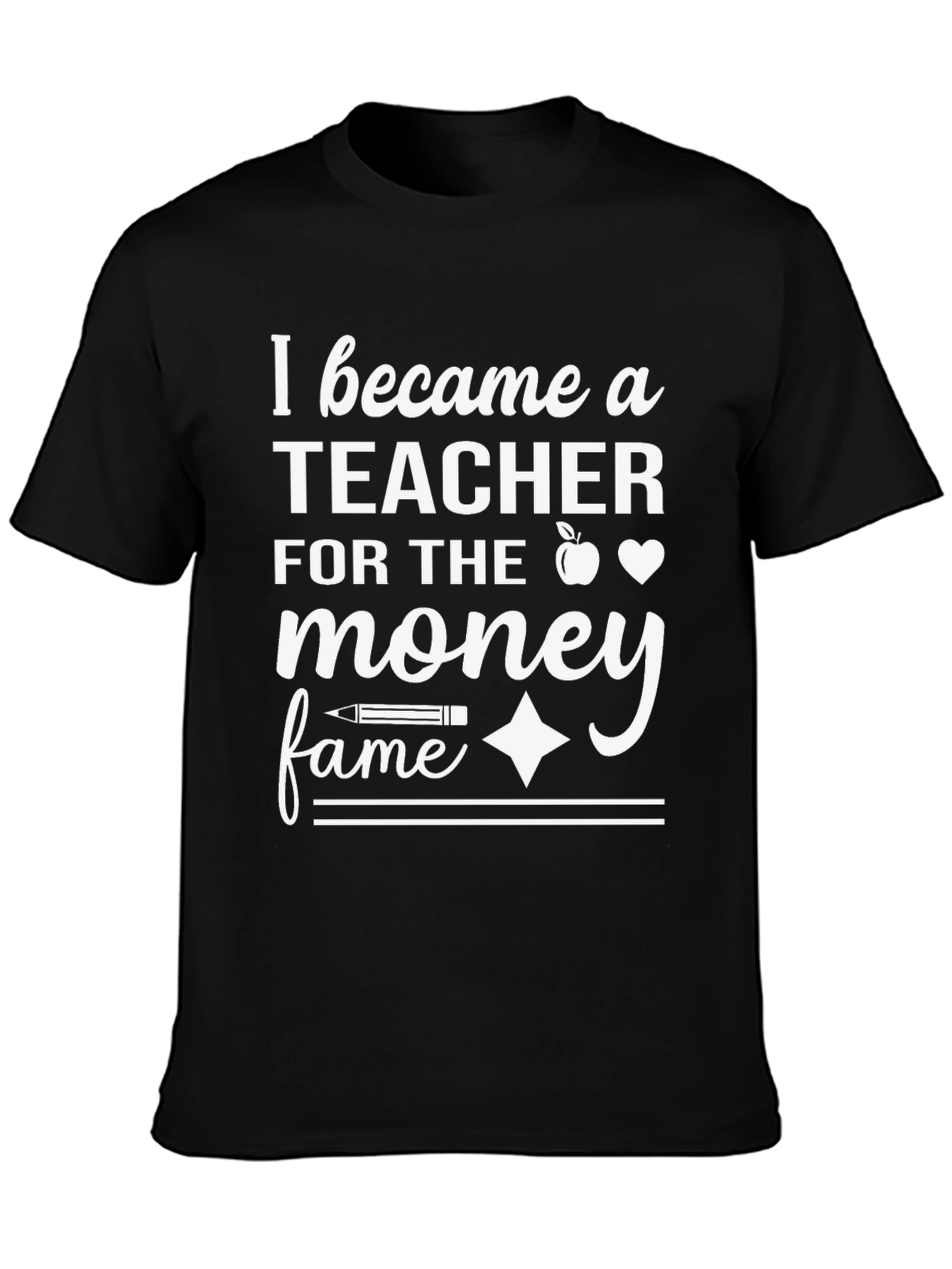 Black Teacher Money Fame T-Shirt view 3