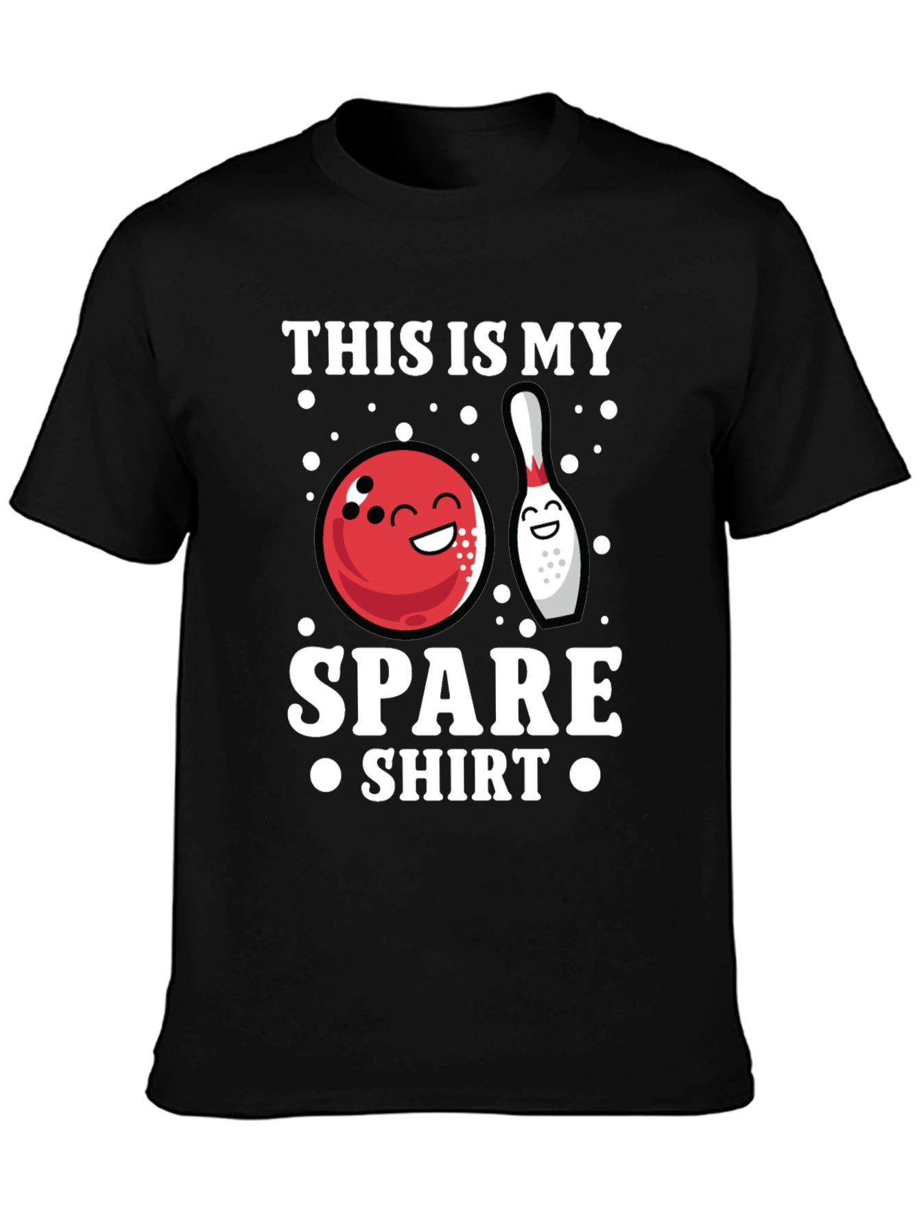 Black Bowling Spare Shirt - Funny Bowler T-Shirt view 3