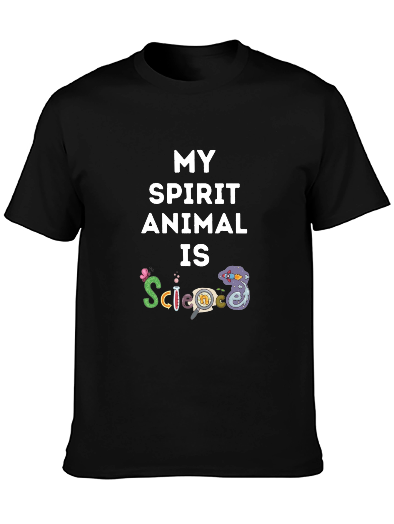 Black Science Spirit Animal Tee - Funny Educational T-Shirt view 3