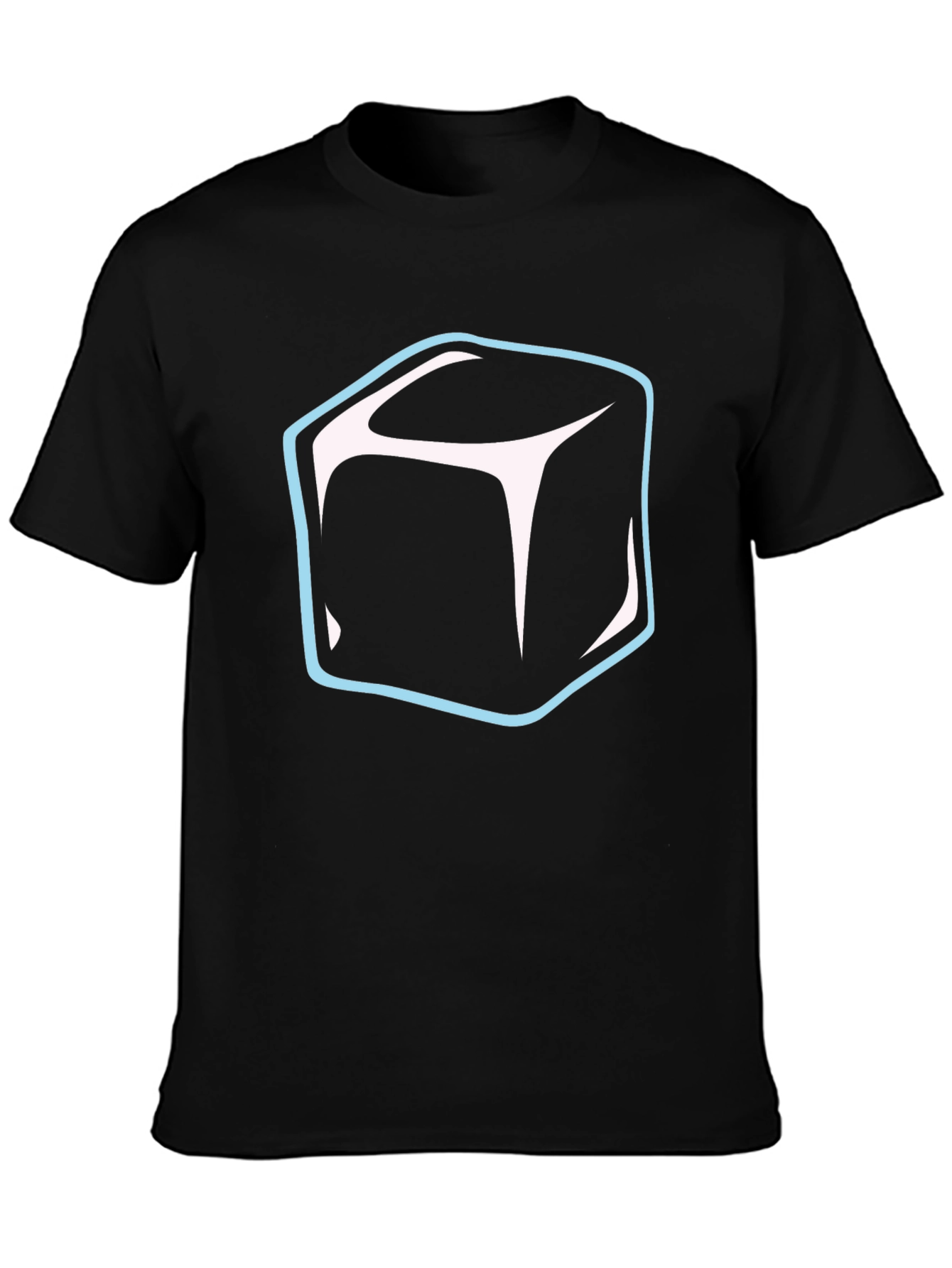 Black Cool Cube Graphic Tee - Modern Black T-Shirt view 3