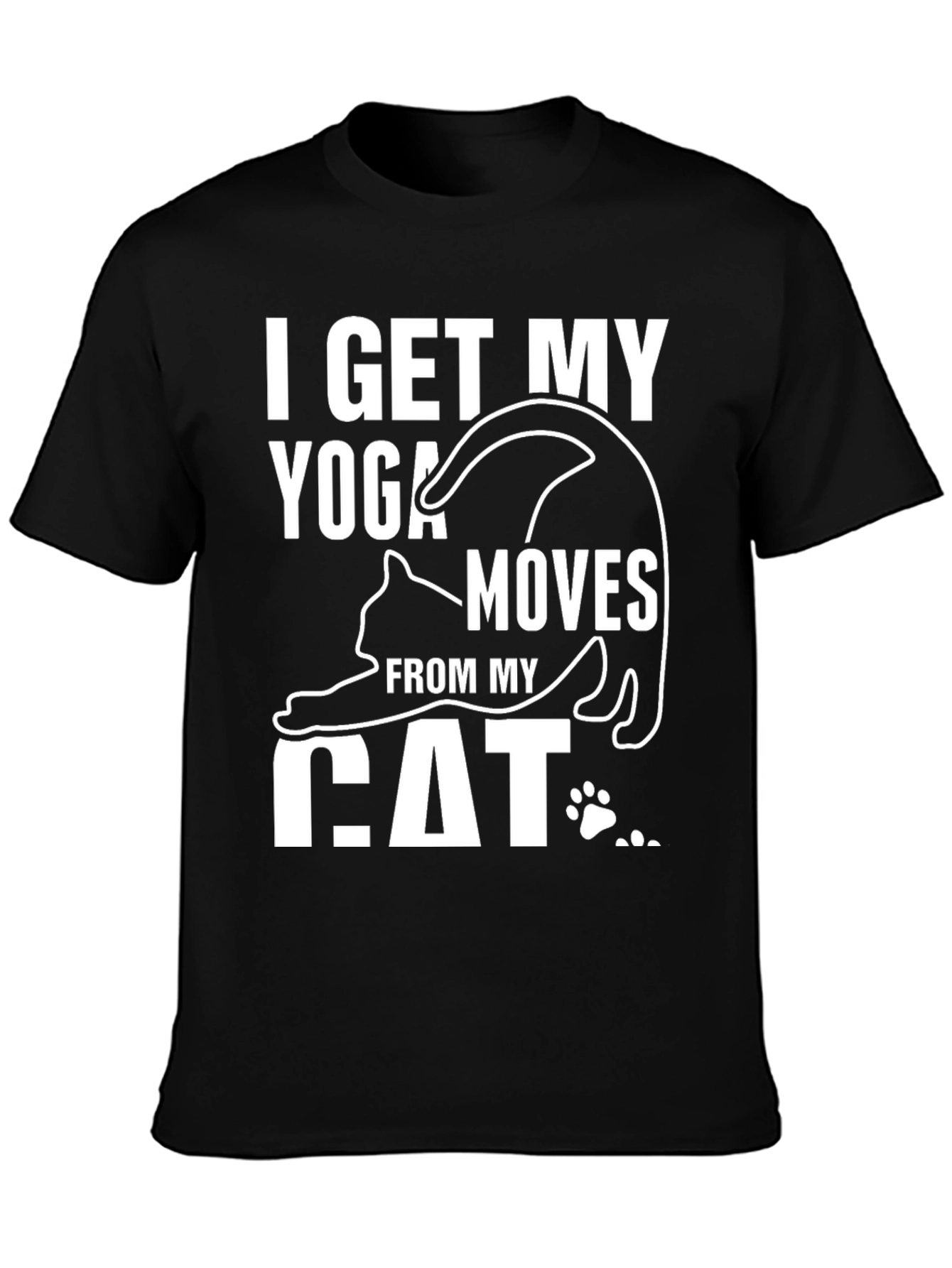 Black Yoga Cat T-Shirt view 3