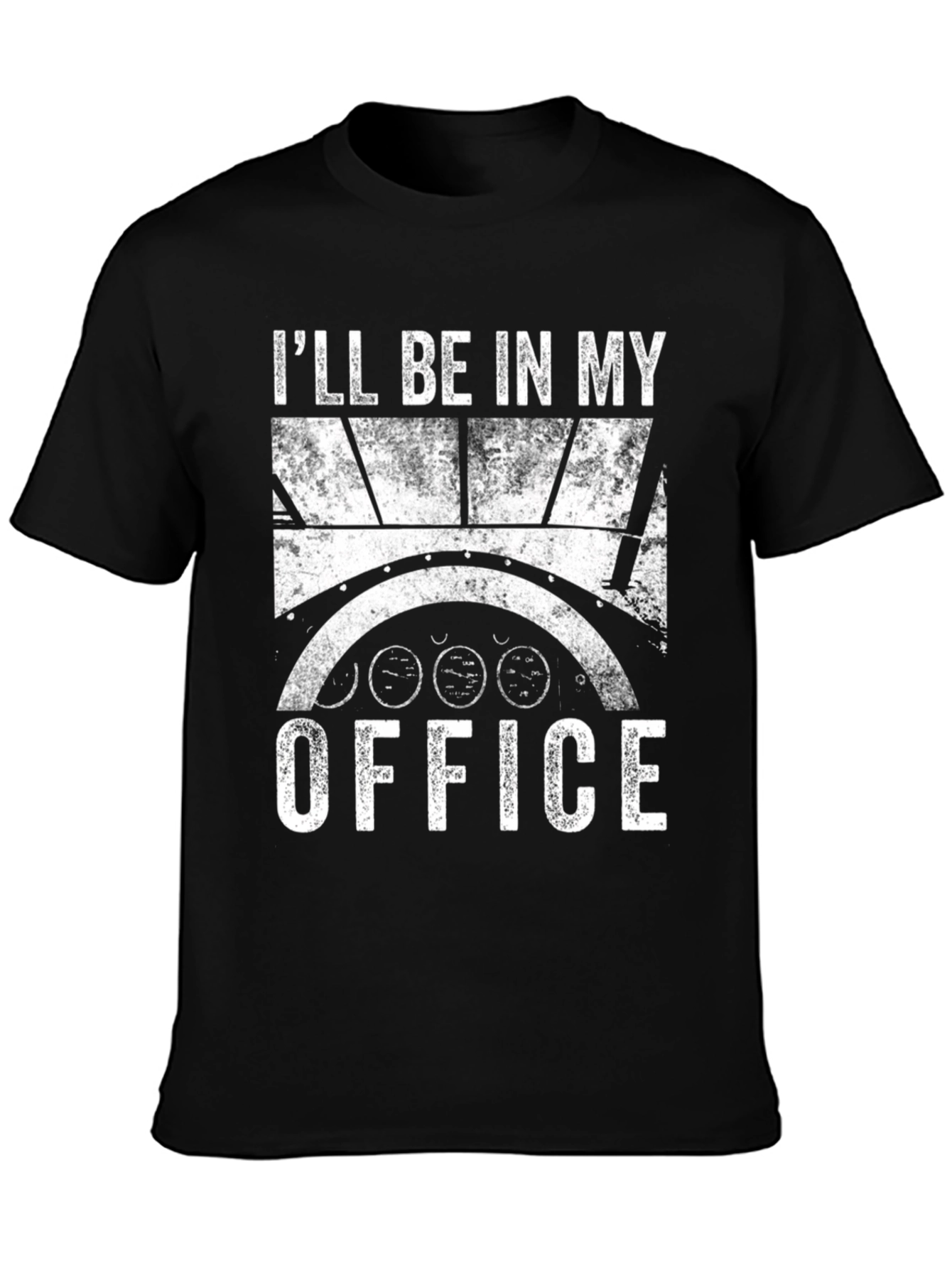 Black I'll Be In My Office Pilot T-Shirt - Aviation Gift view 3