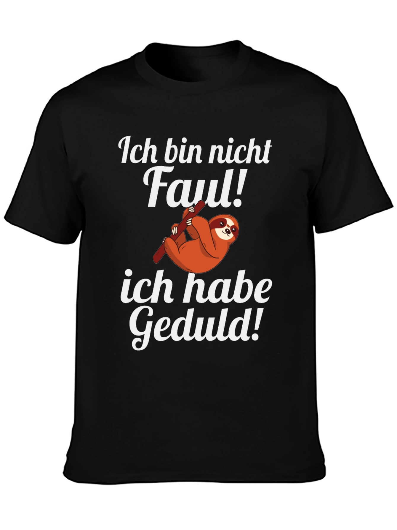Black Ich Bin Nicht Faul T-Shirt Sloth Graphic Tee view 3