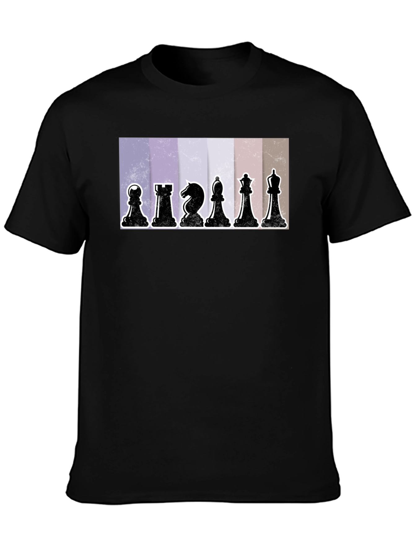 Black Chess Pieces Graphic Tee - Stylish Black Cotton T-Shirt view 3
