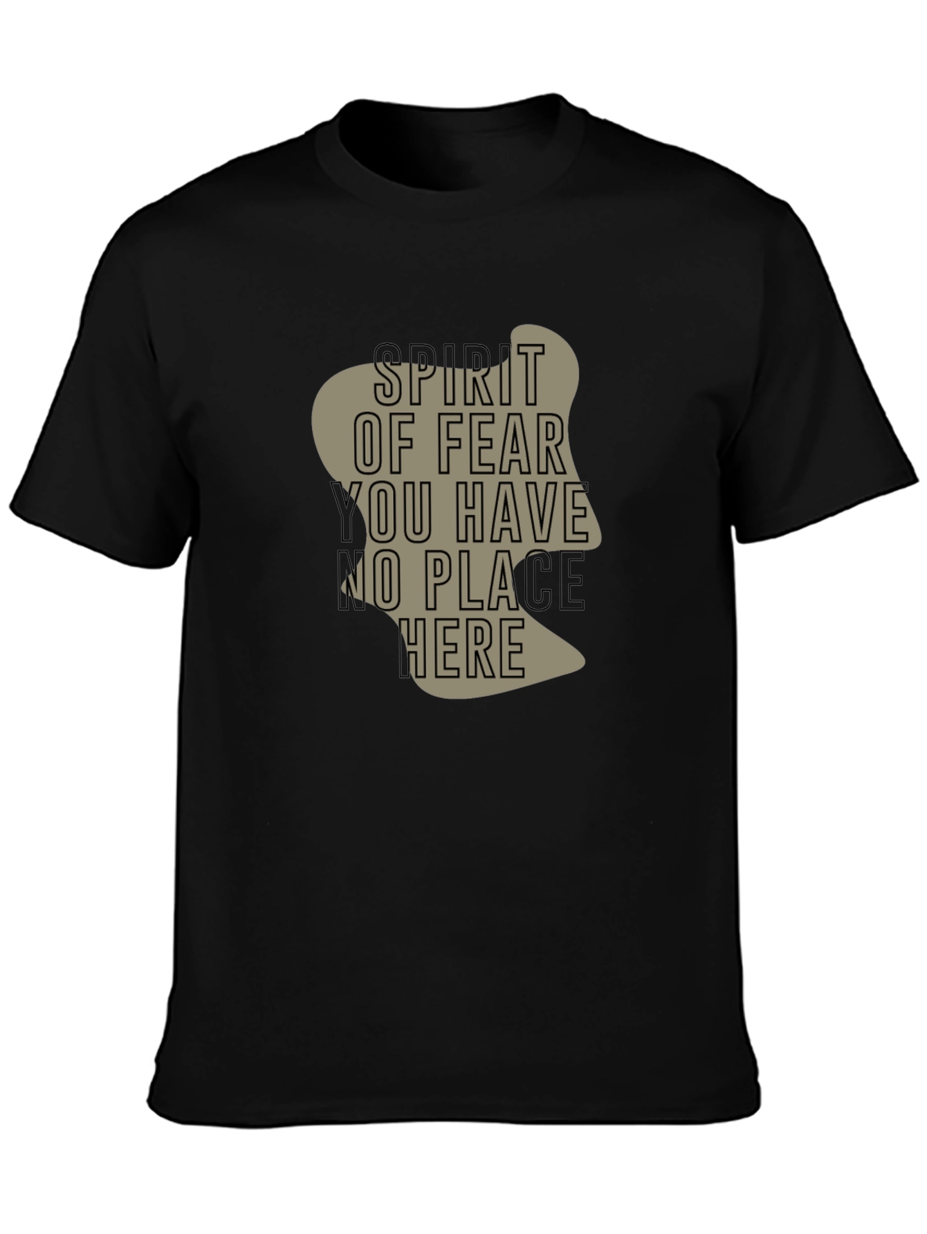 Black Spirit of Fear Graphic Tee - Black Crew Neck T-Shirt view 3