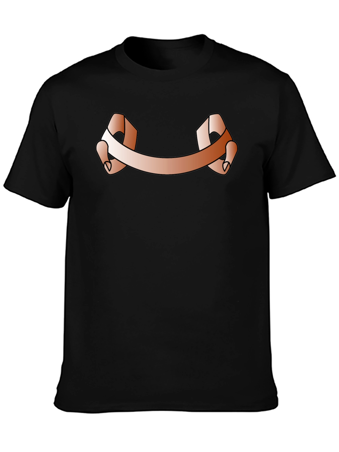 Black Men's Black T-Shirt with Ribbon Graphic view 3