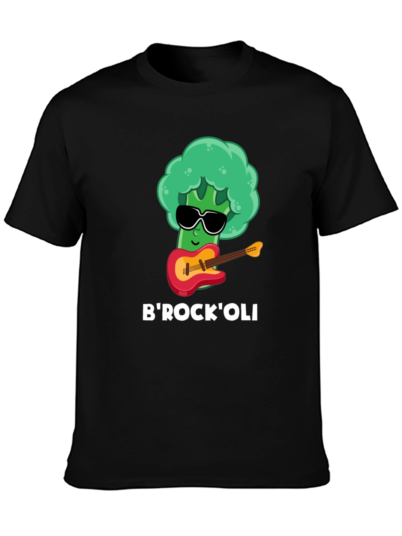 Black B'Rock'Oli Broccoli Rock Band T-Shirt view 3