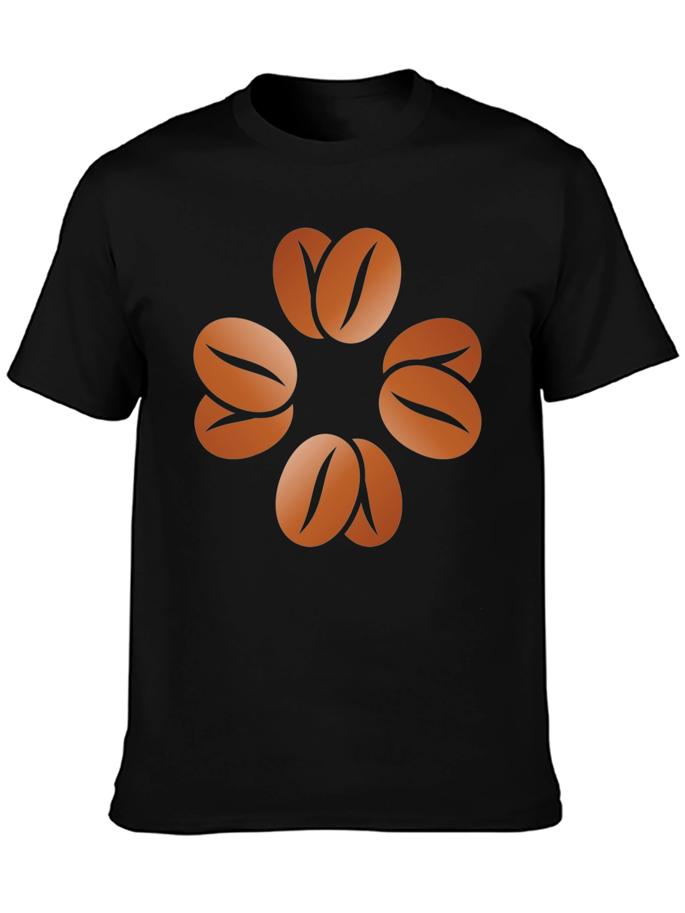 Black Coffee Bean Clover T-Shirt - Unisex Graphic Tee view 3