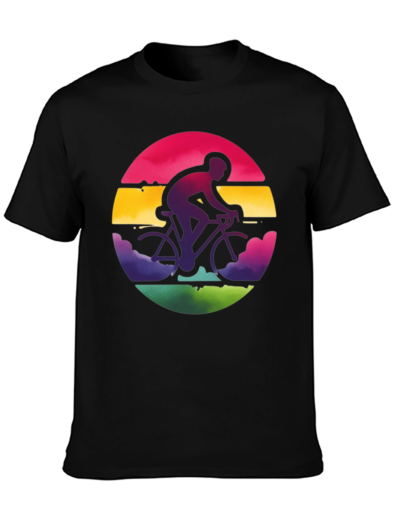 Black Retro Cycling T-Shirt view 3