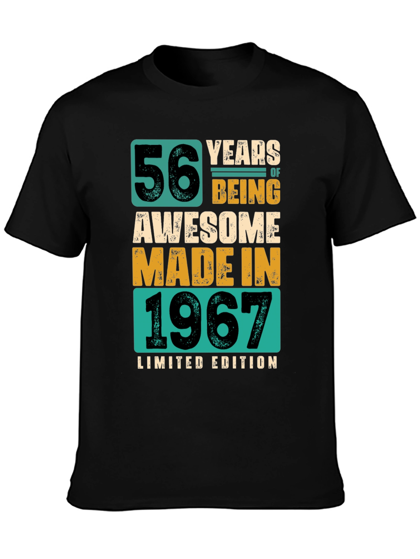 Black 56 Years Awesome 1967 Limited Edition Graphic T-Shirt view 3