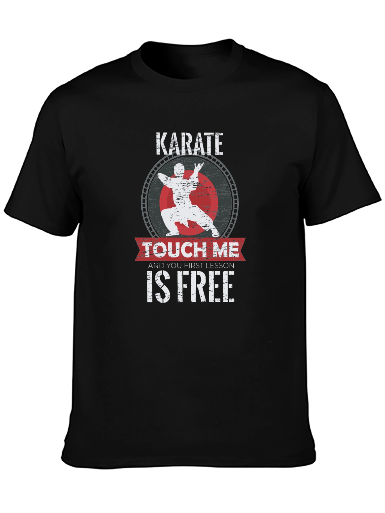 Black Karate Touch Me T-Shirt - Funny Martial Arts Tee view 3