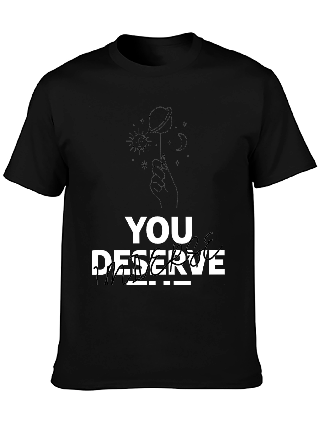 Black You Deserve Peace T-Shirt - Black Graphic Tee view 3