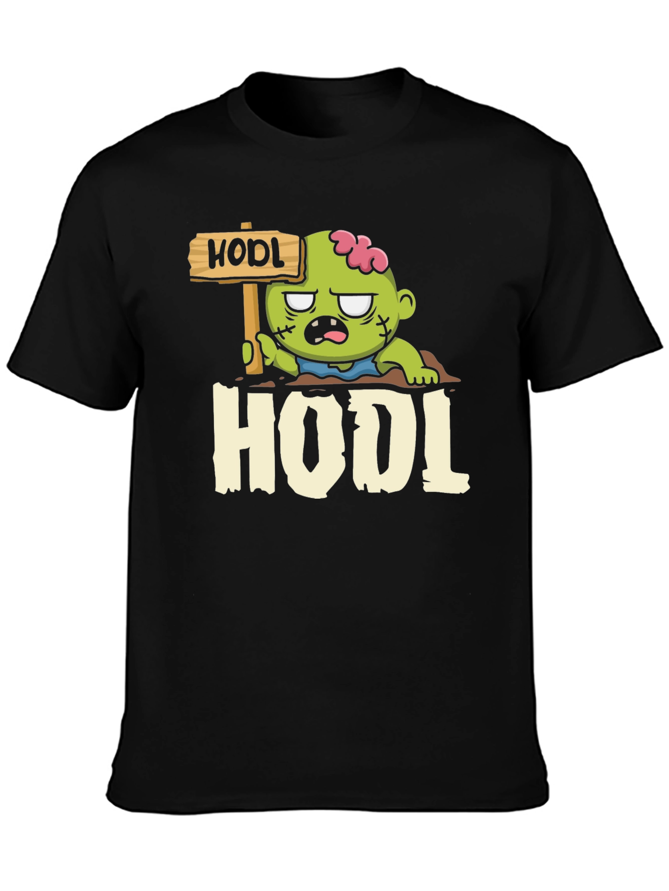 Black Zombie HODL T-Shirt - Crypto Investor Apparel view 3