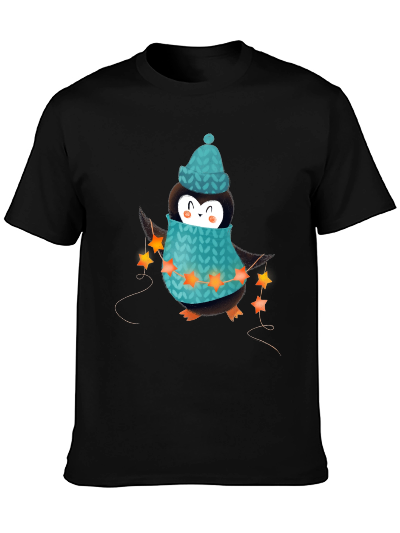 Black Festive Penguin T-Shirt - Holiday Ready! view 3