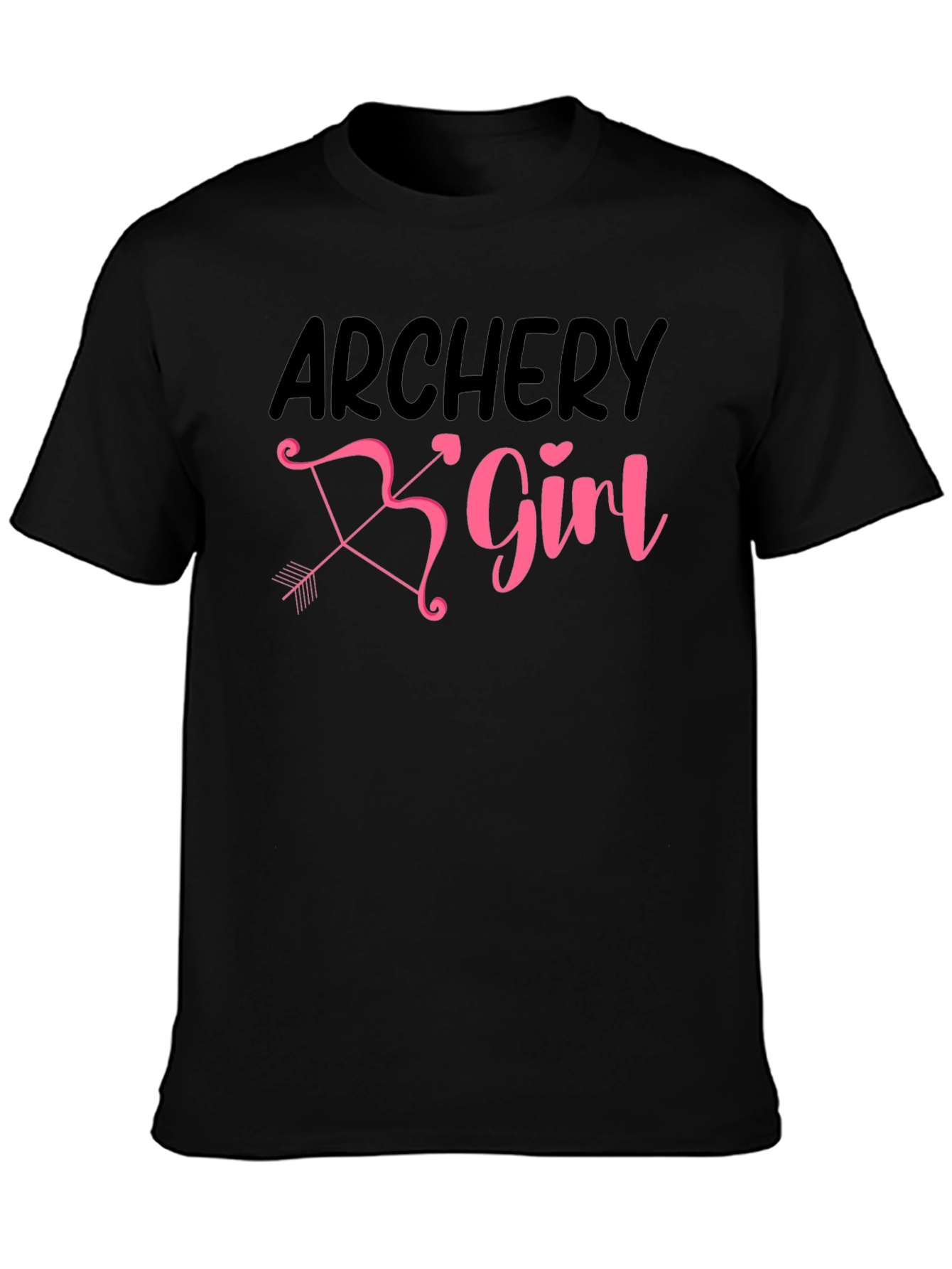 Black Archery Girl Bow Arrow Graphic T-Shirt view 3