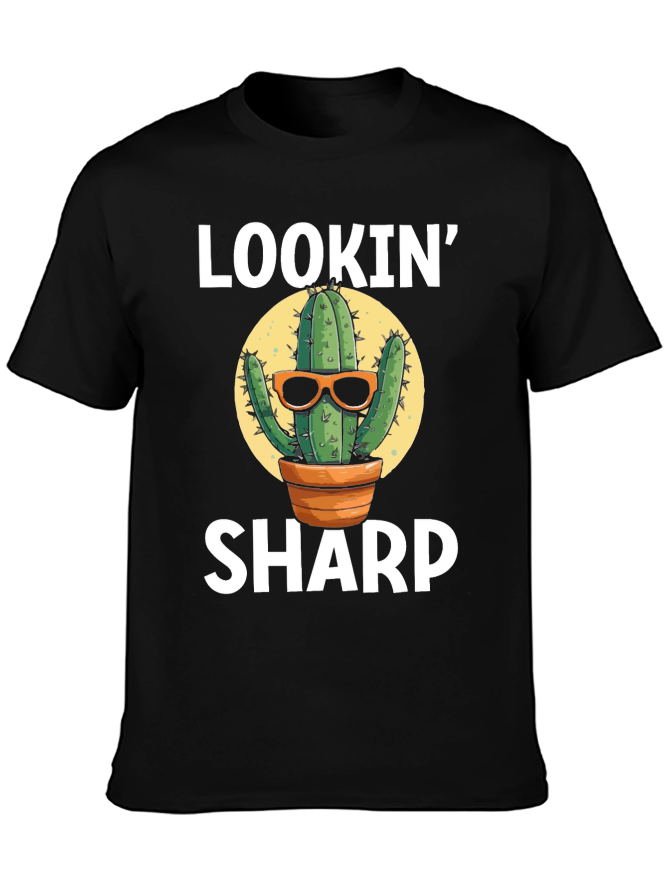 Black Lookin' Sharp Cactus Graphic T-Shirt view 3
