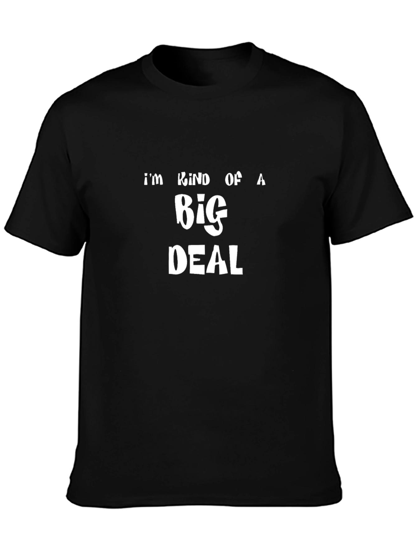 Black Funny "Big Deal" Black Graphic Tee view 3