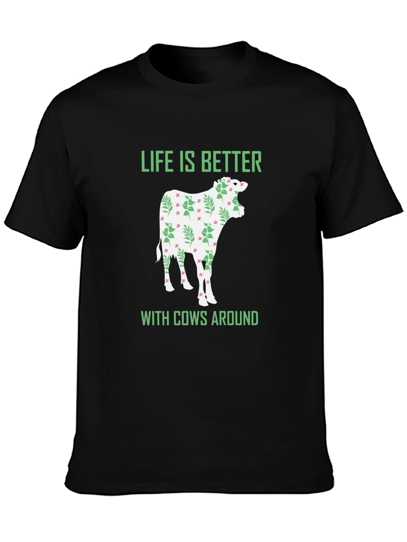Black Life Is Better With Cows T-Shirt view 3