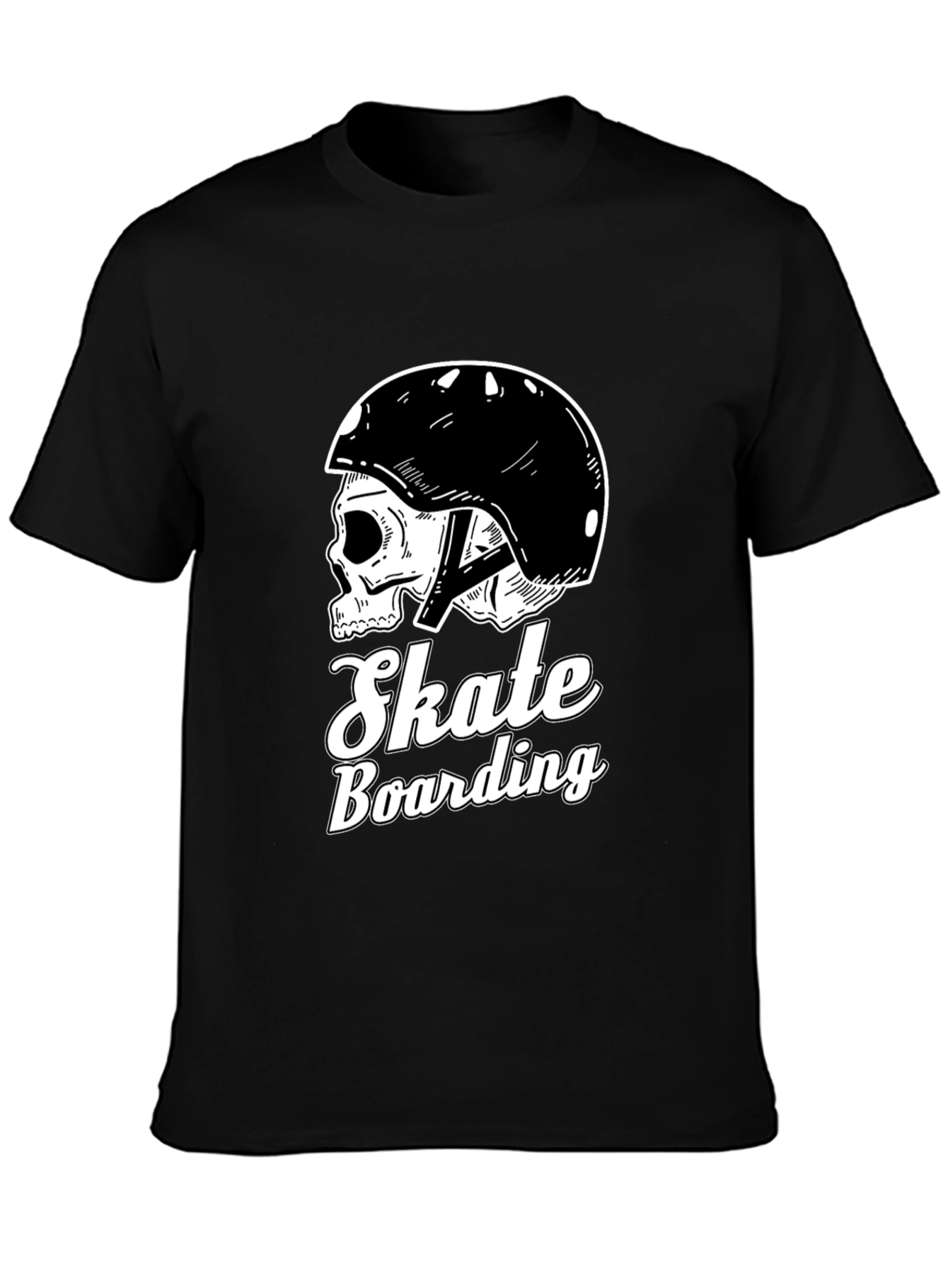 Black Skull Skateboarding T-Shirt view 3