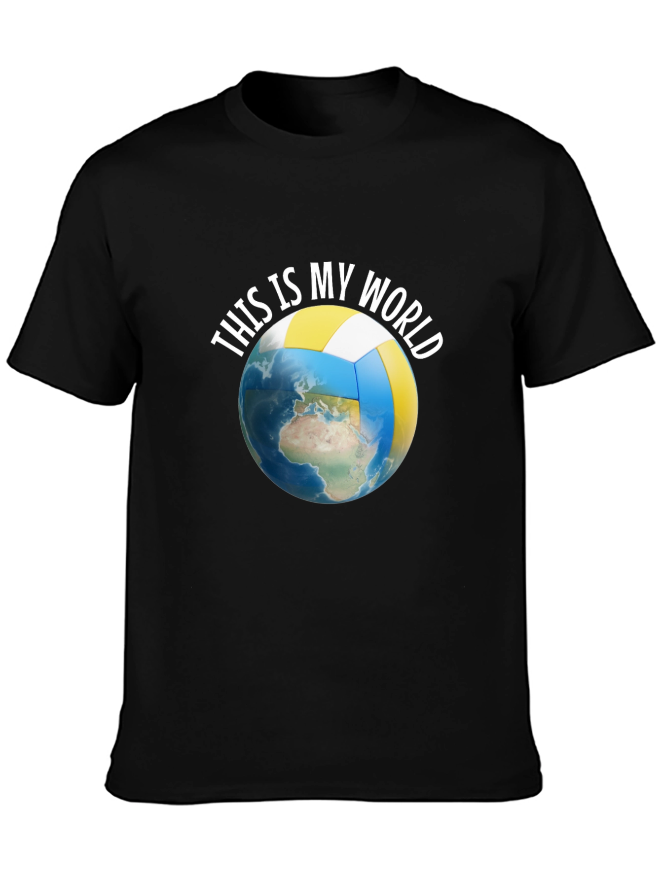Black Volleyball World Graphic Tee view 3