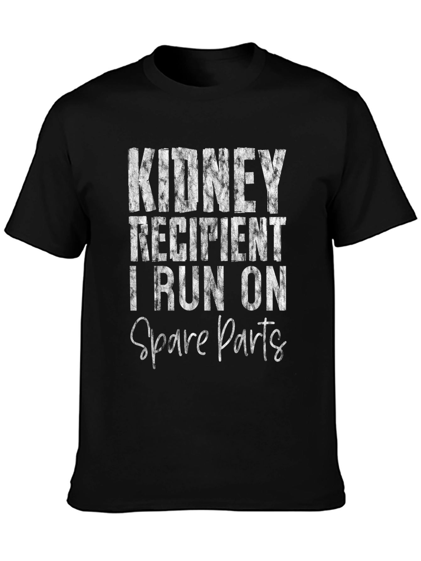 Black Kidney Recipient T-Shirt - Spare Parts Transplant Tee view 3