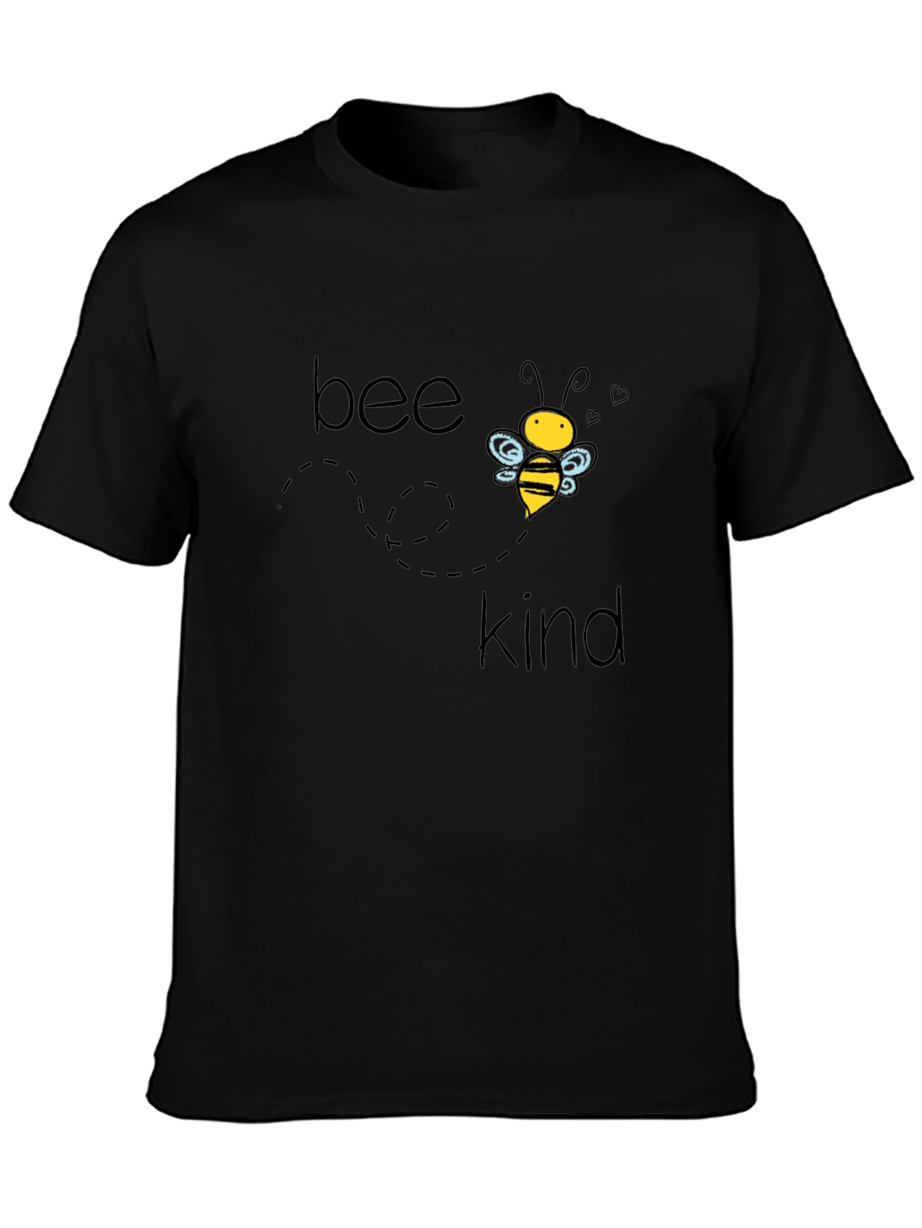 Black Bee Kind Graphic Tee - Black Cotton Casual T-Shirt view 3