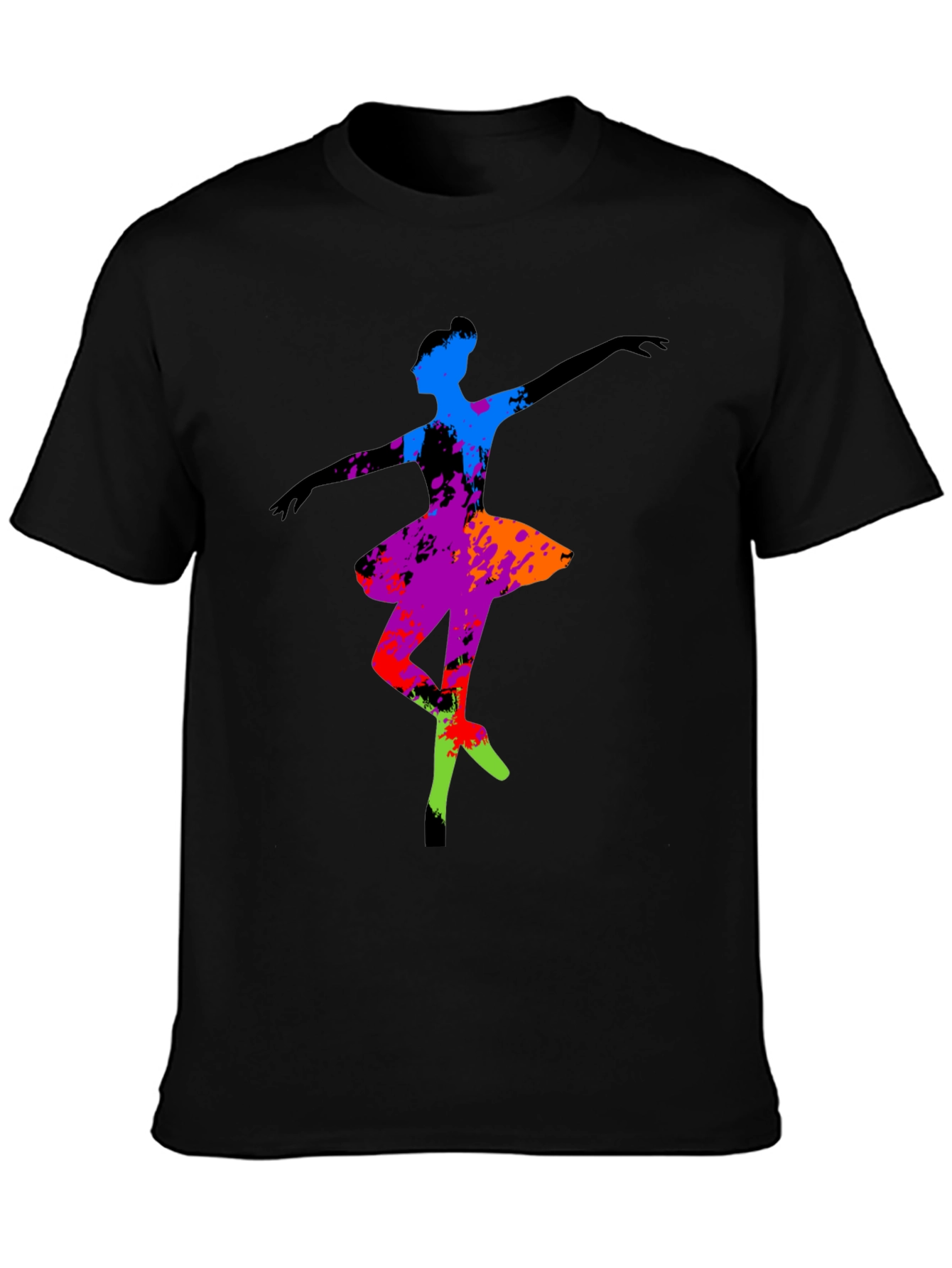 Black Abstract Ballerina Graphic Tee - Black view 3