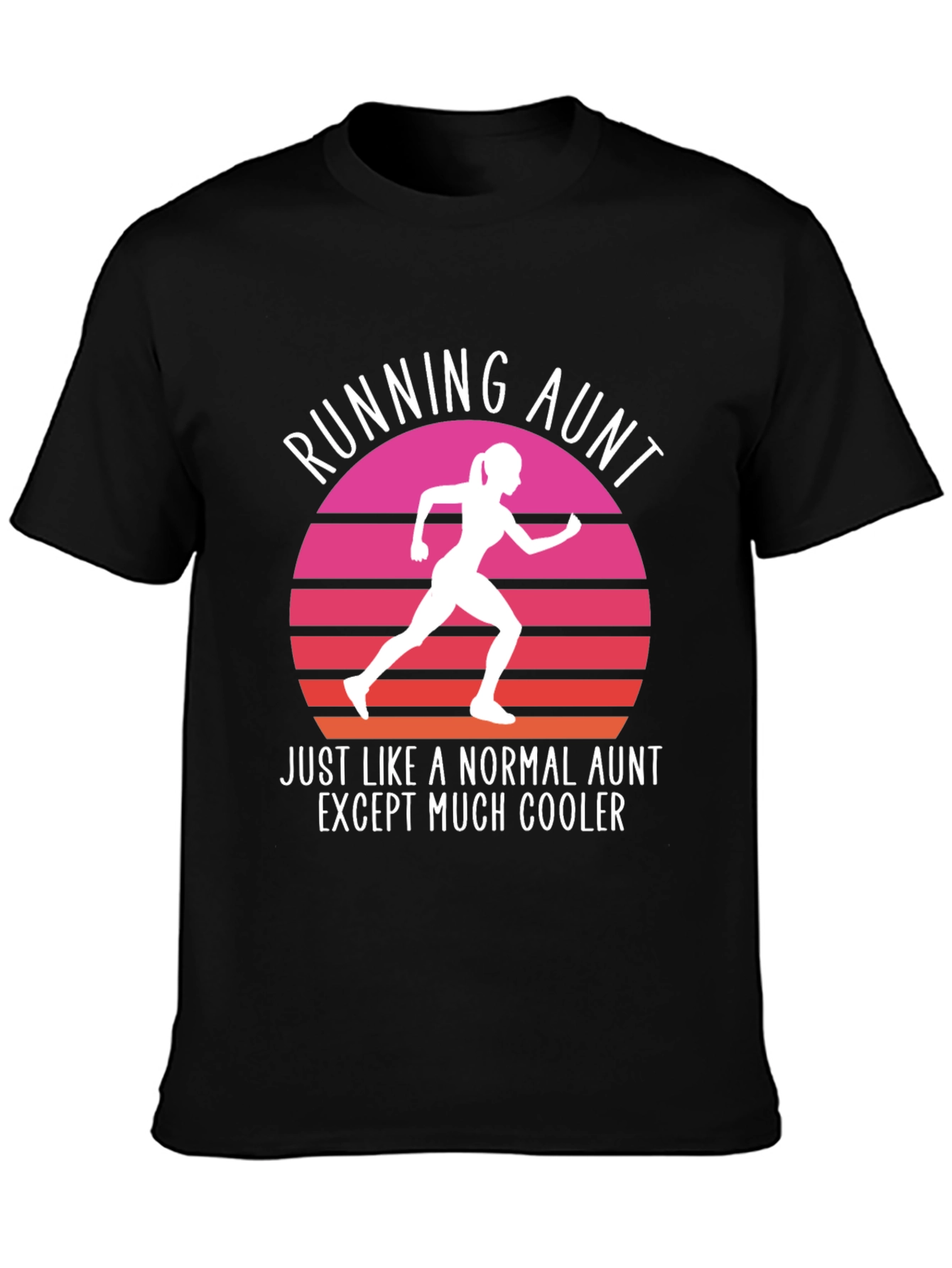 Black Running Aunt T-Shirt - Cool Aunt Gift view 3