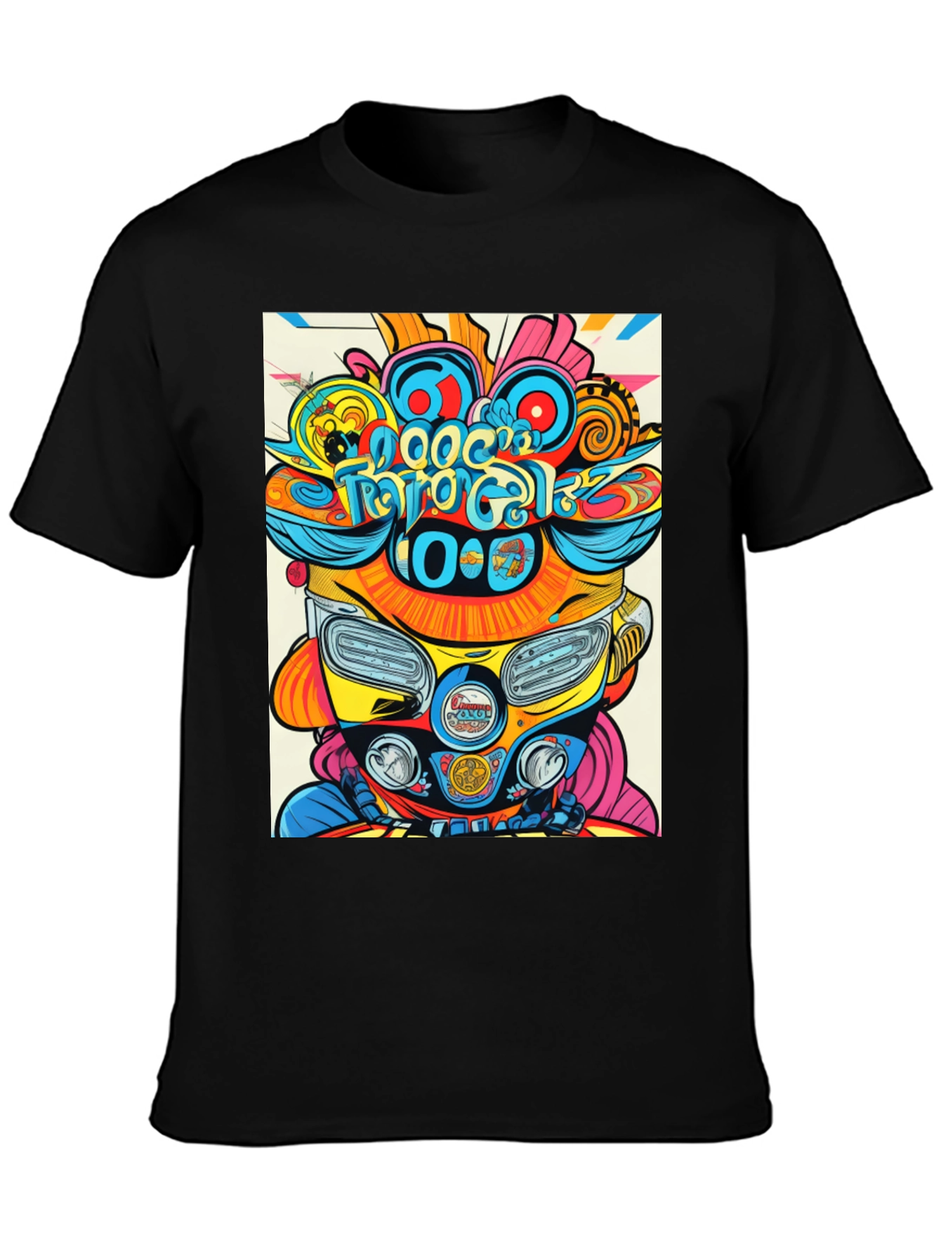 Black Psychedelic Scooter T-Shirt view 3