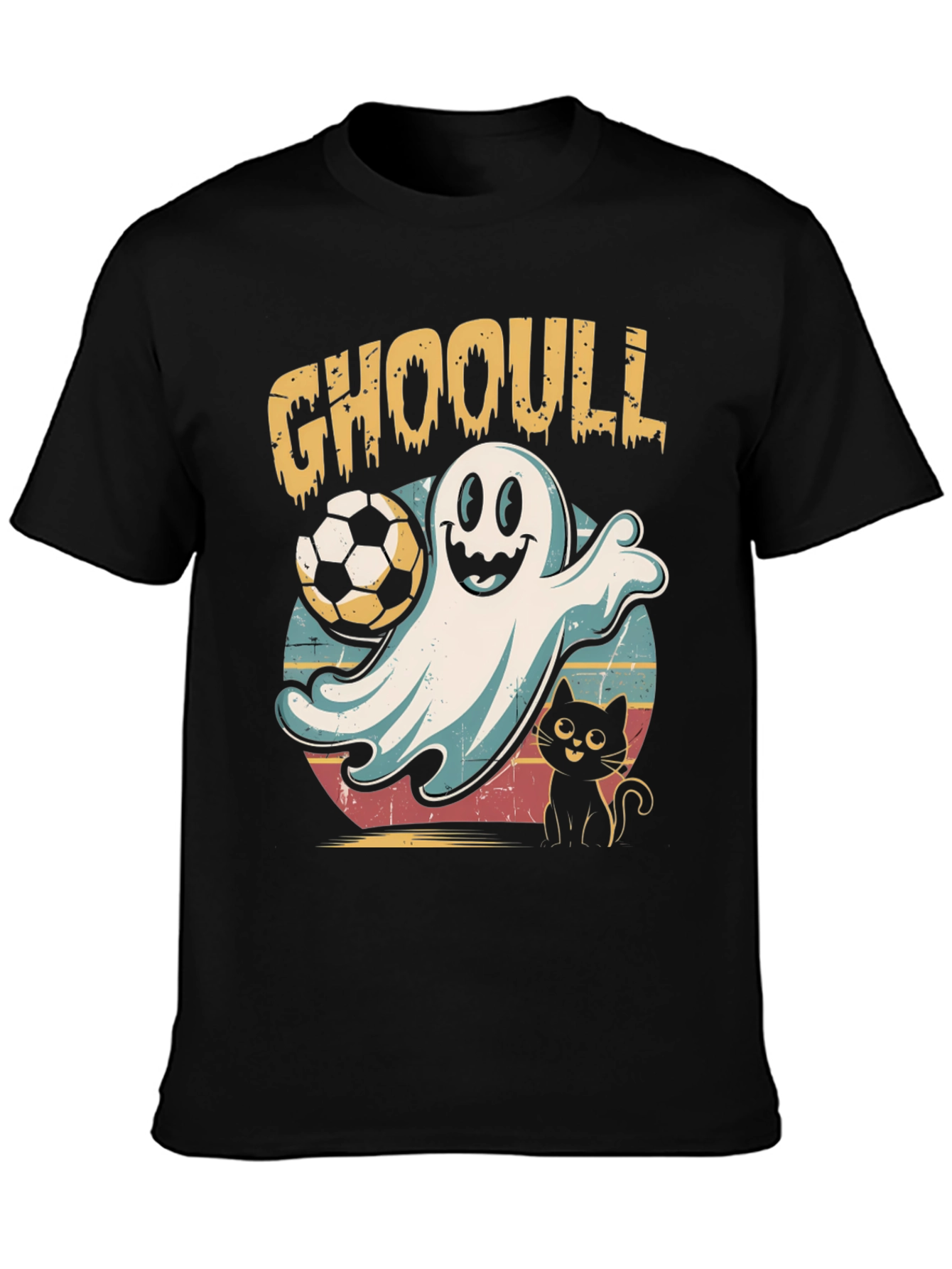 Black GHOOULL Soccer Ghost T-Shirt view 3