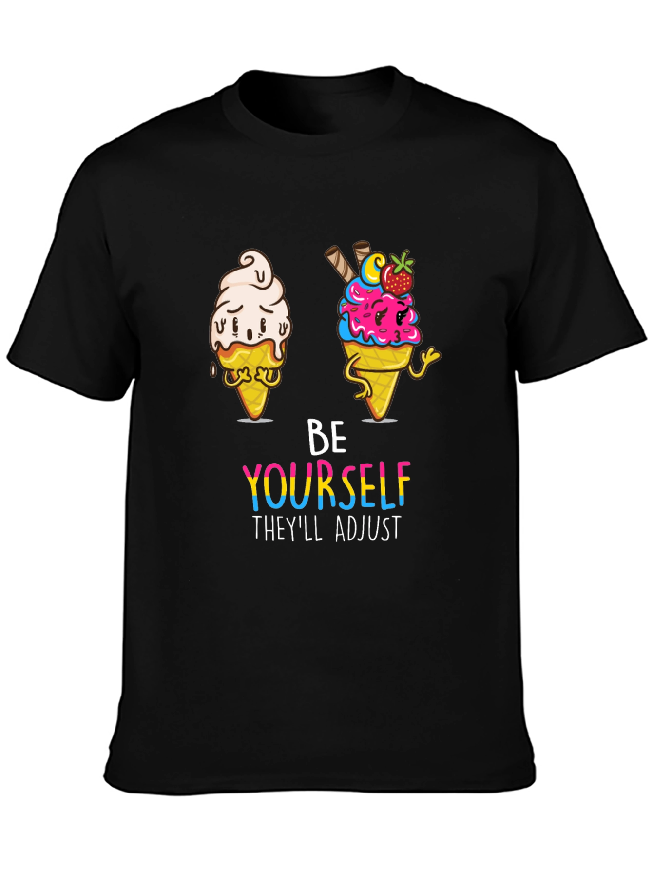 Black Be Yourself Graphic Tee view 3