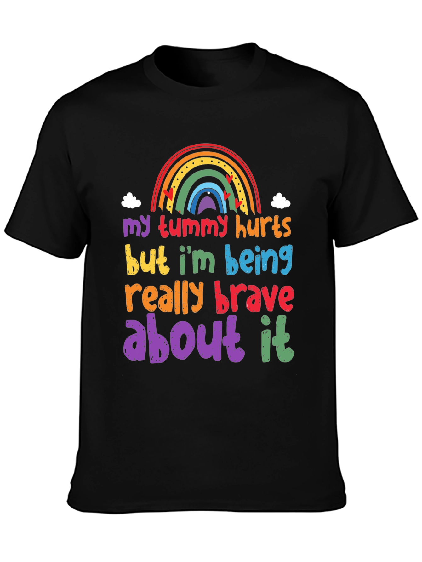 Black Brave Tummy Hurts Graphic Tee view 3