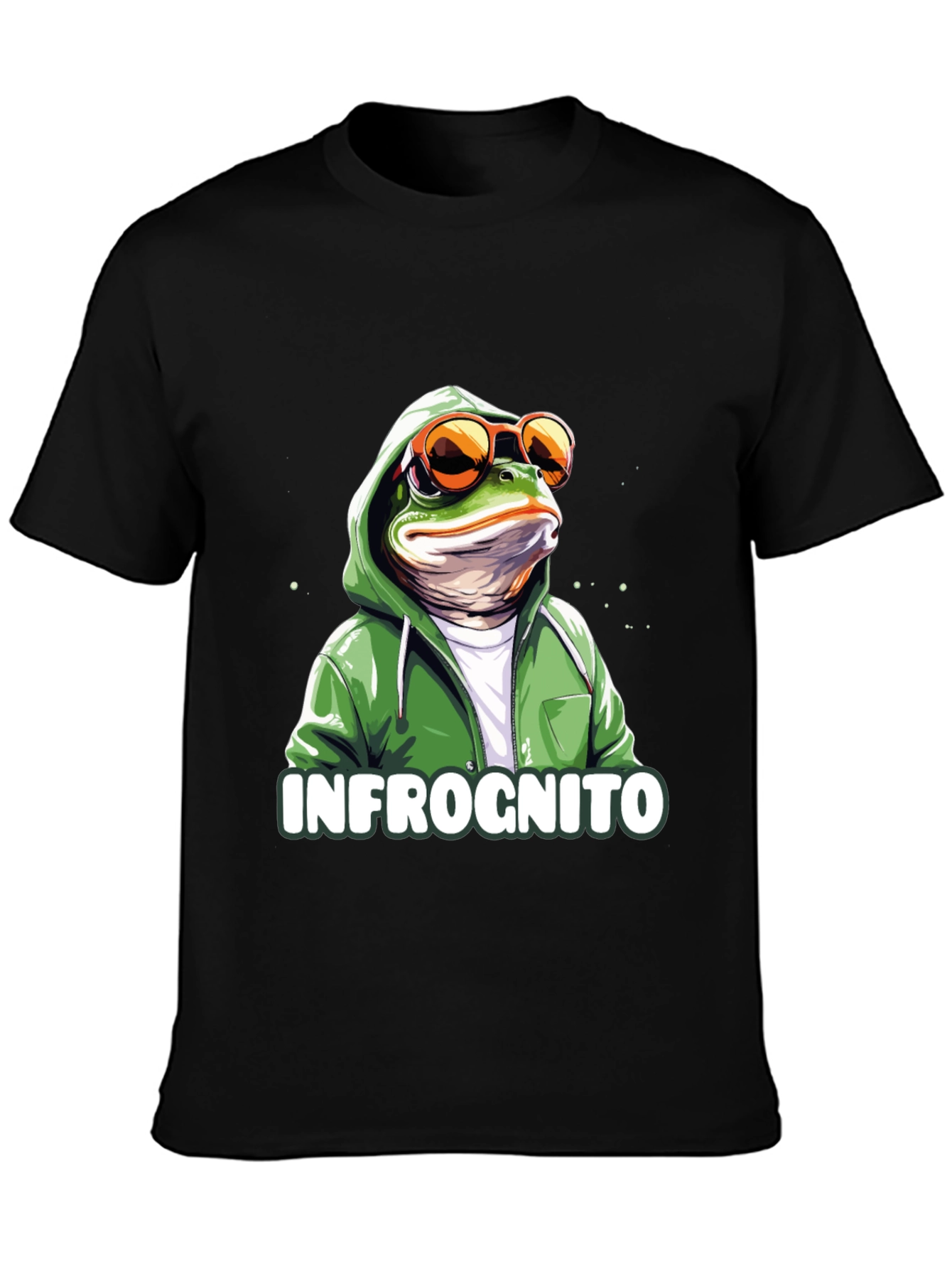 Black Infrognito Frog T-Shirt - Cool & Funny Design view 3