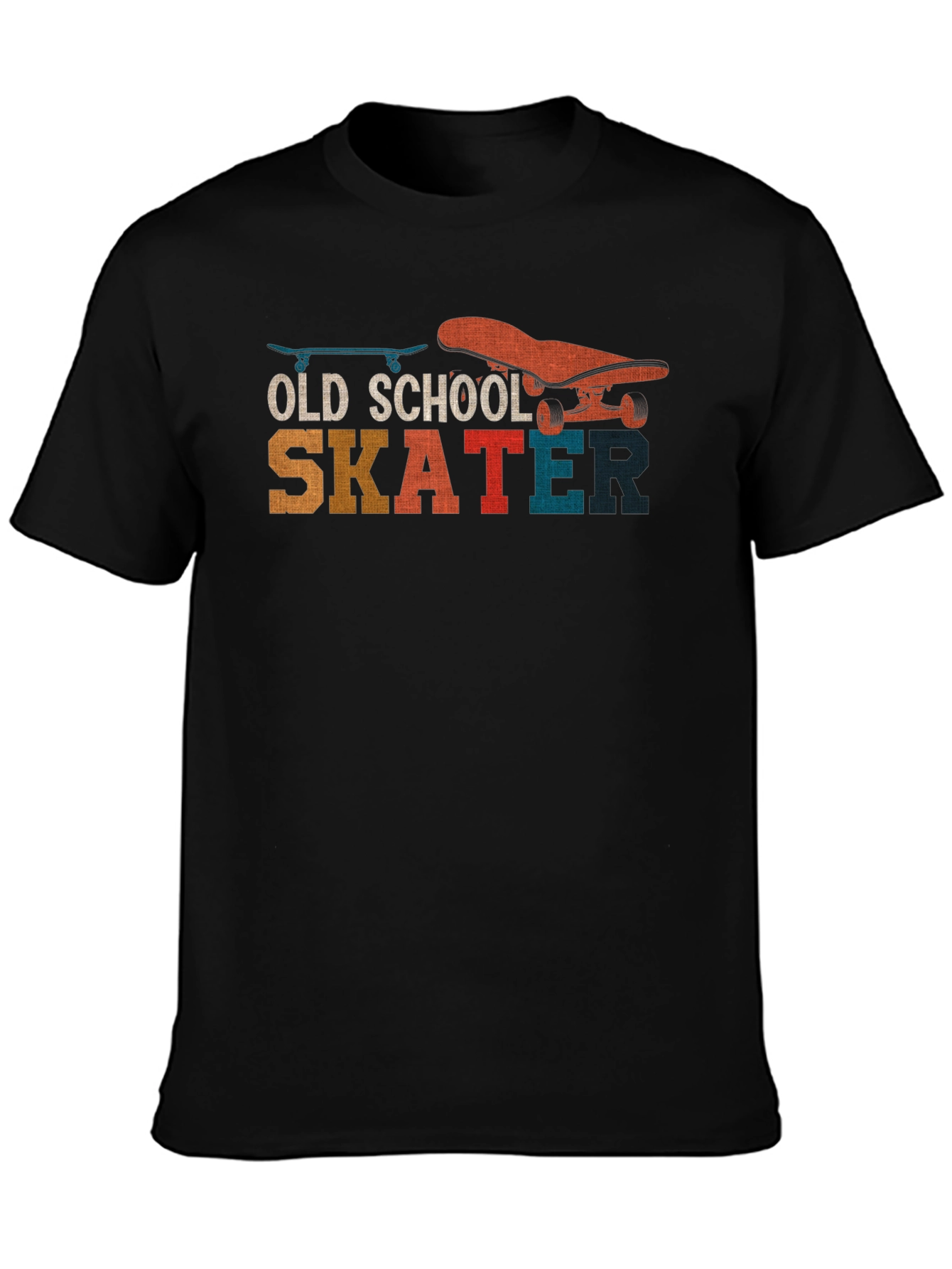 Black Old School Skater Graphic T-Shirt - Retro Style view 3
