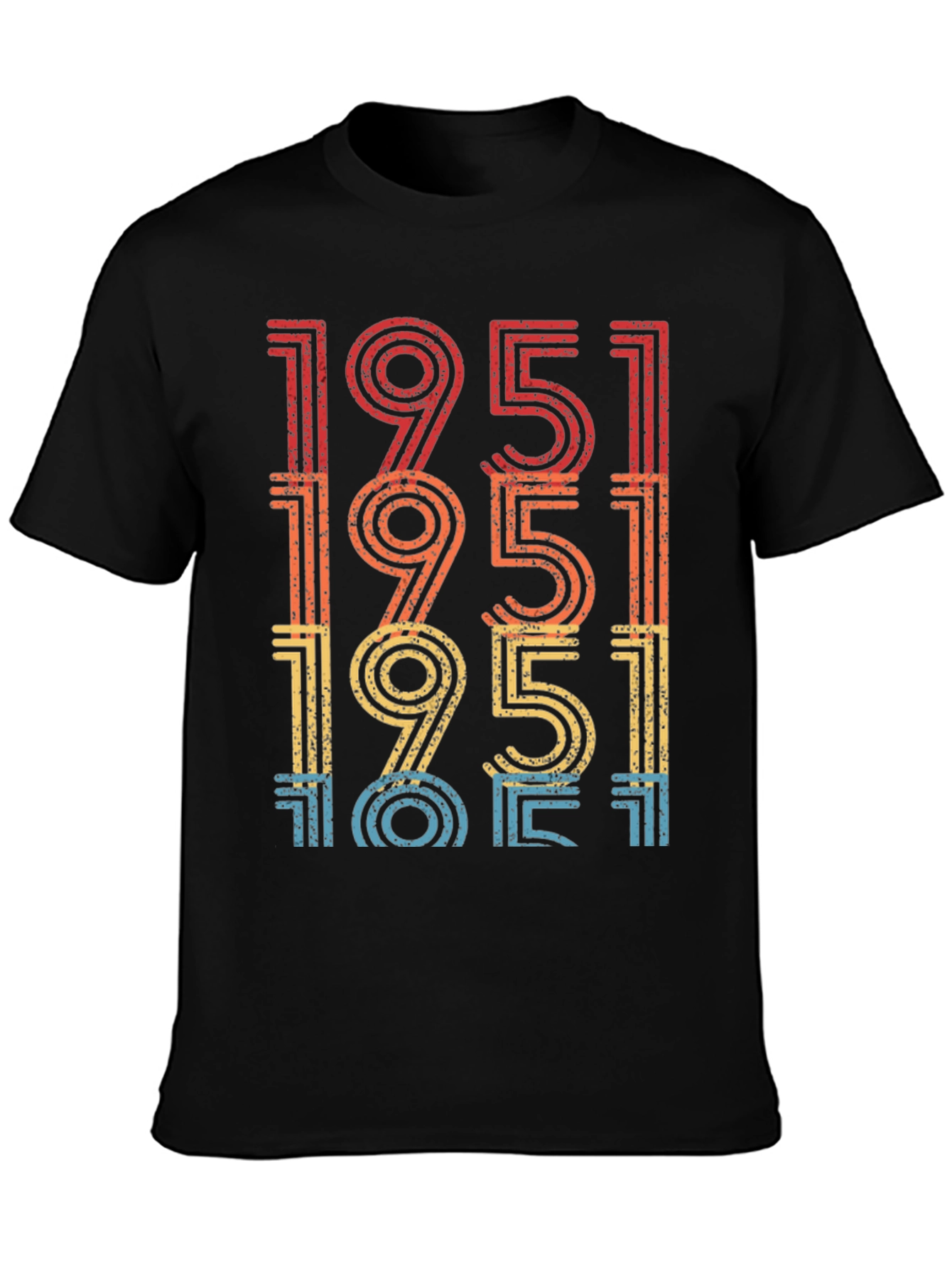 Black Retro 1951 Birthday T-Shirt view 3