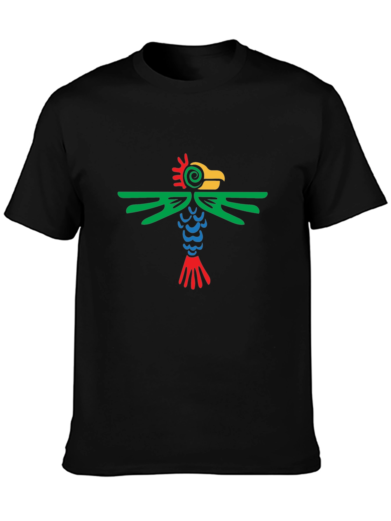 Black Aztec Bird Graphic Tee - Stylish Black T-Shirt view 3