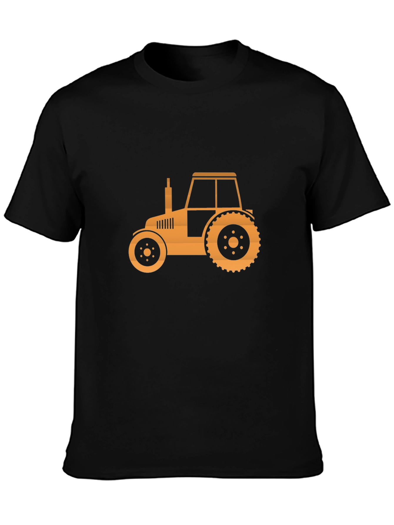 Black Tractor Graphic Tee - Men's Black Cotton T-Shirt view 3