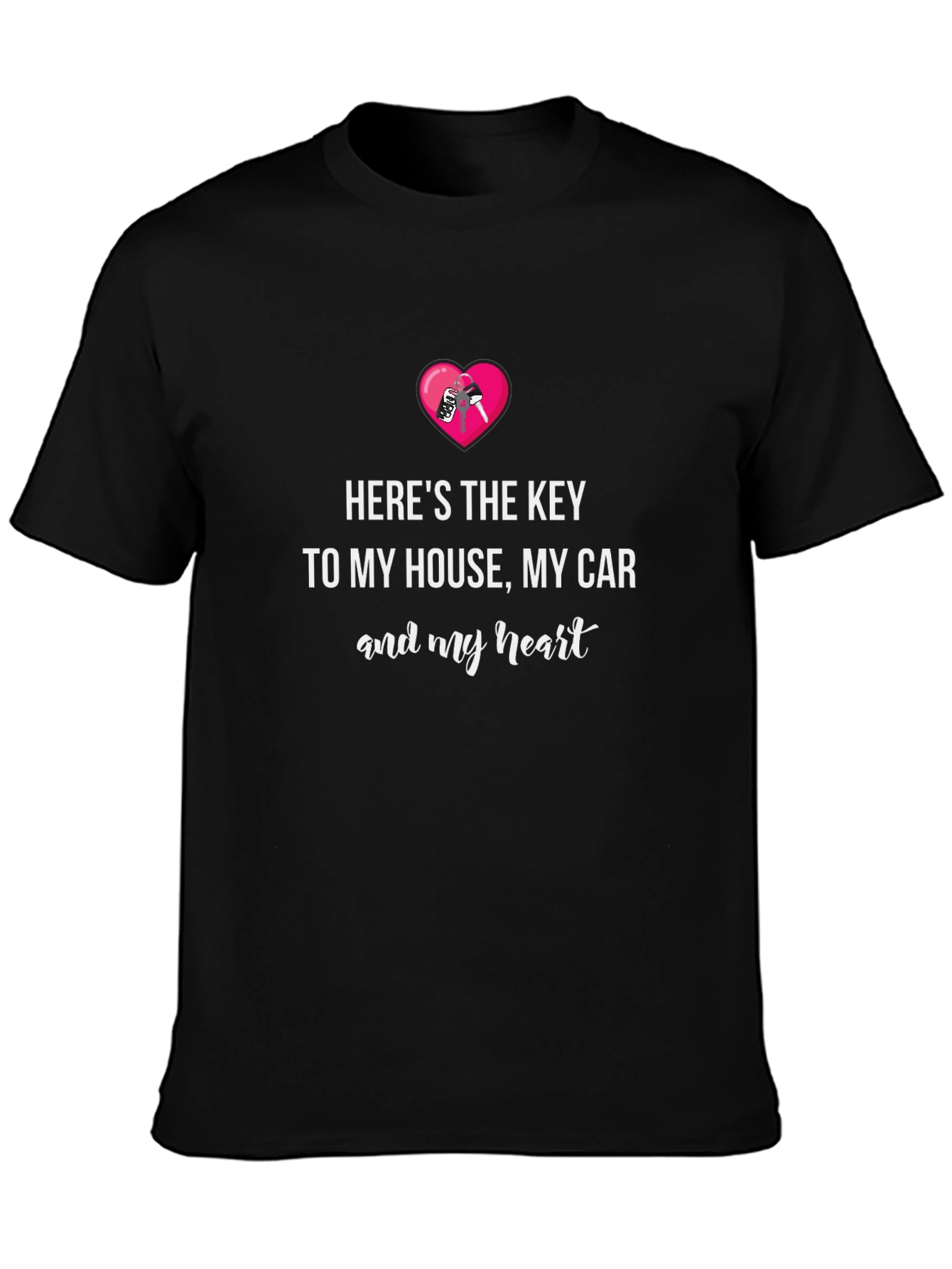 Black Key To My Heart Black Graphic Tee view 3