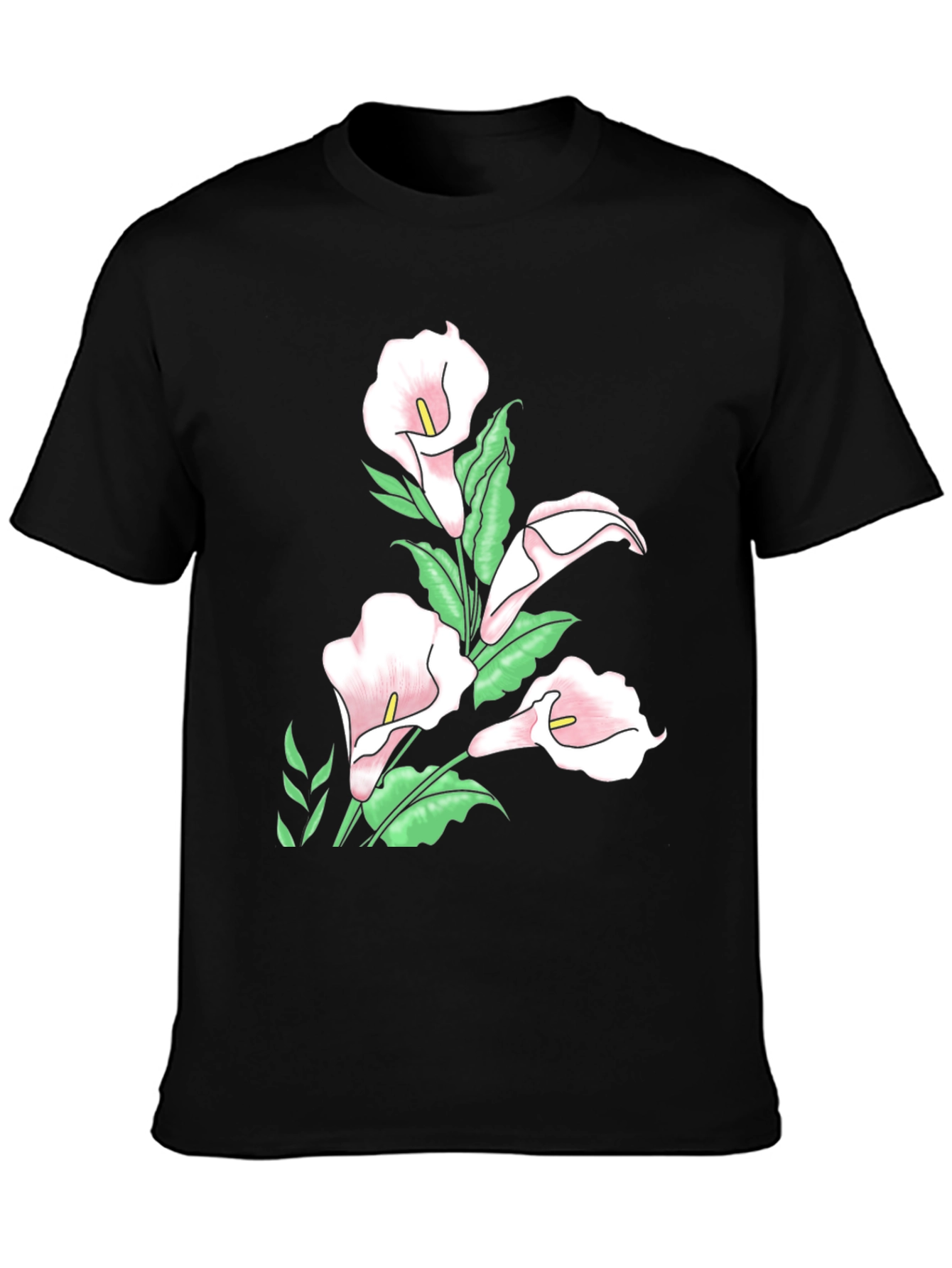 Black Black Floral Calla Lily T-Shirt view 3