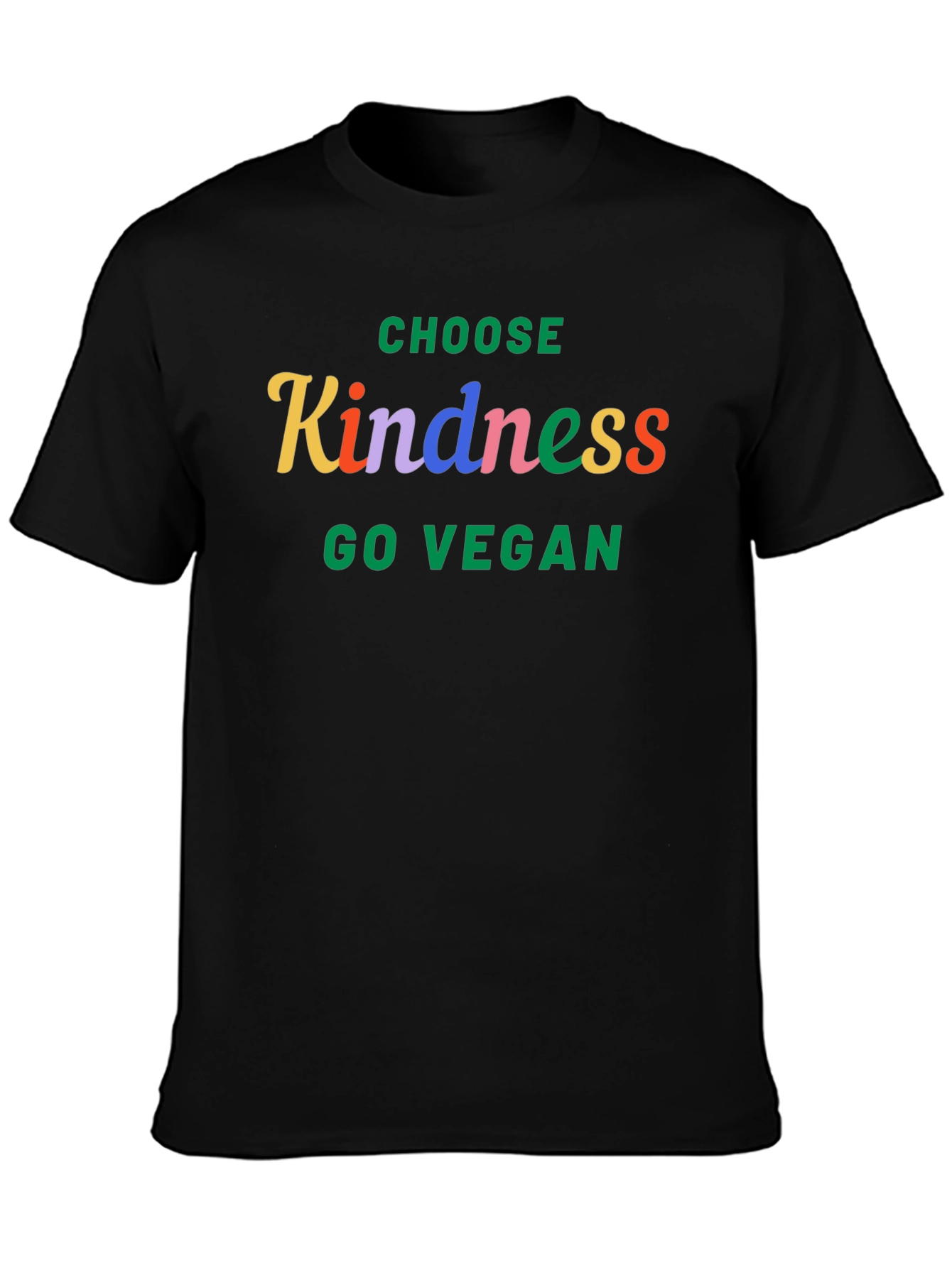Black Choose Kindness Go Vegan T-Shirt - Unisex view 3