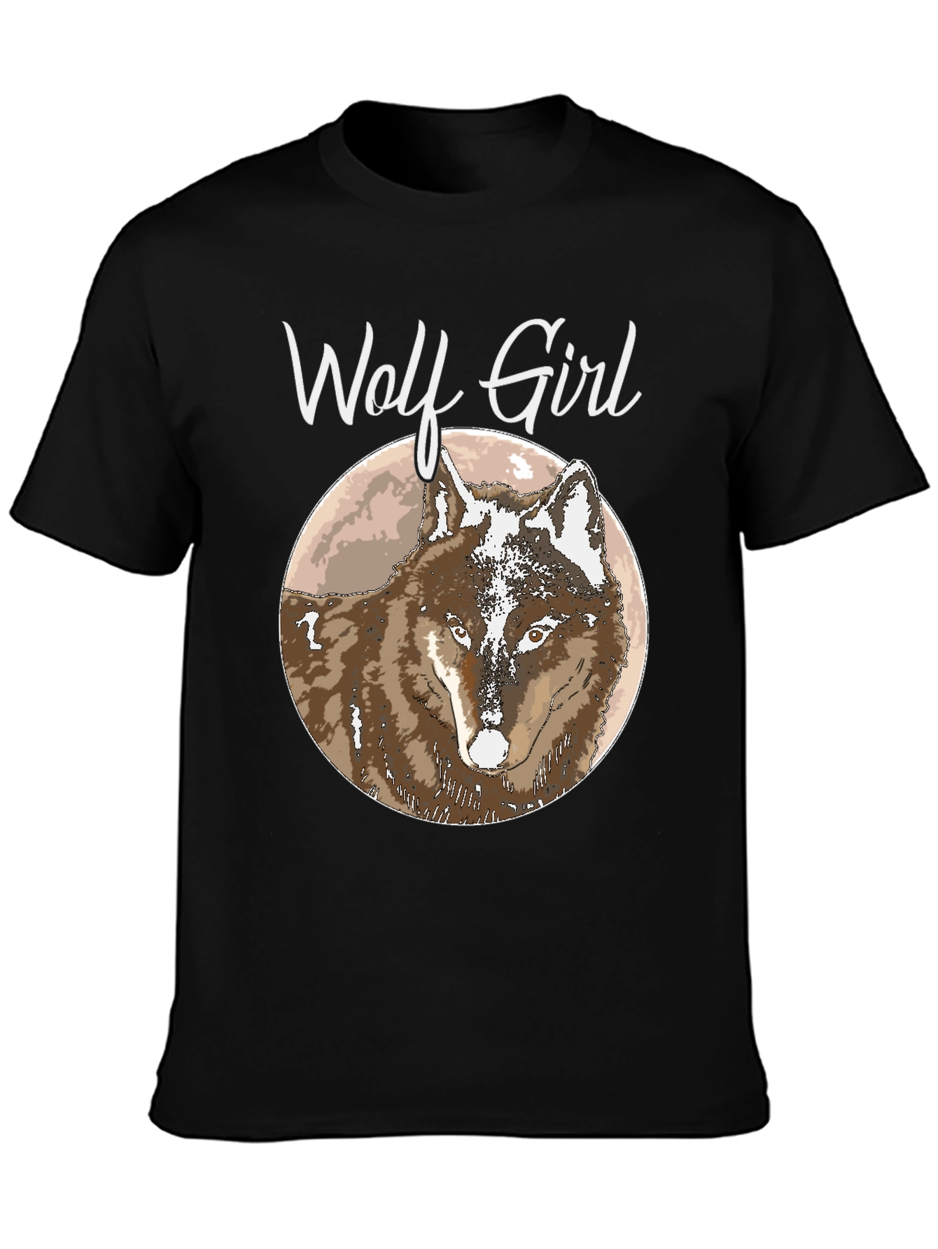 Black Wolf Girl T-Shirt view 3