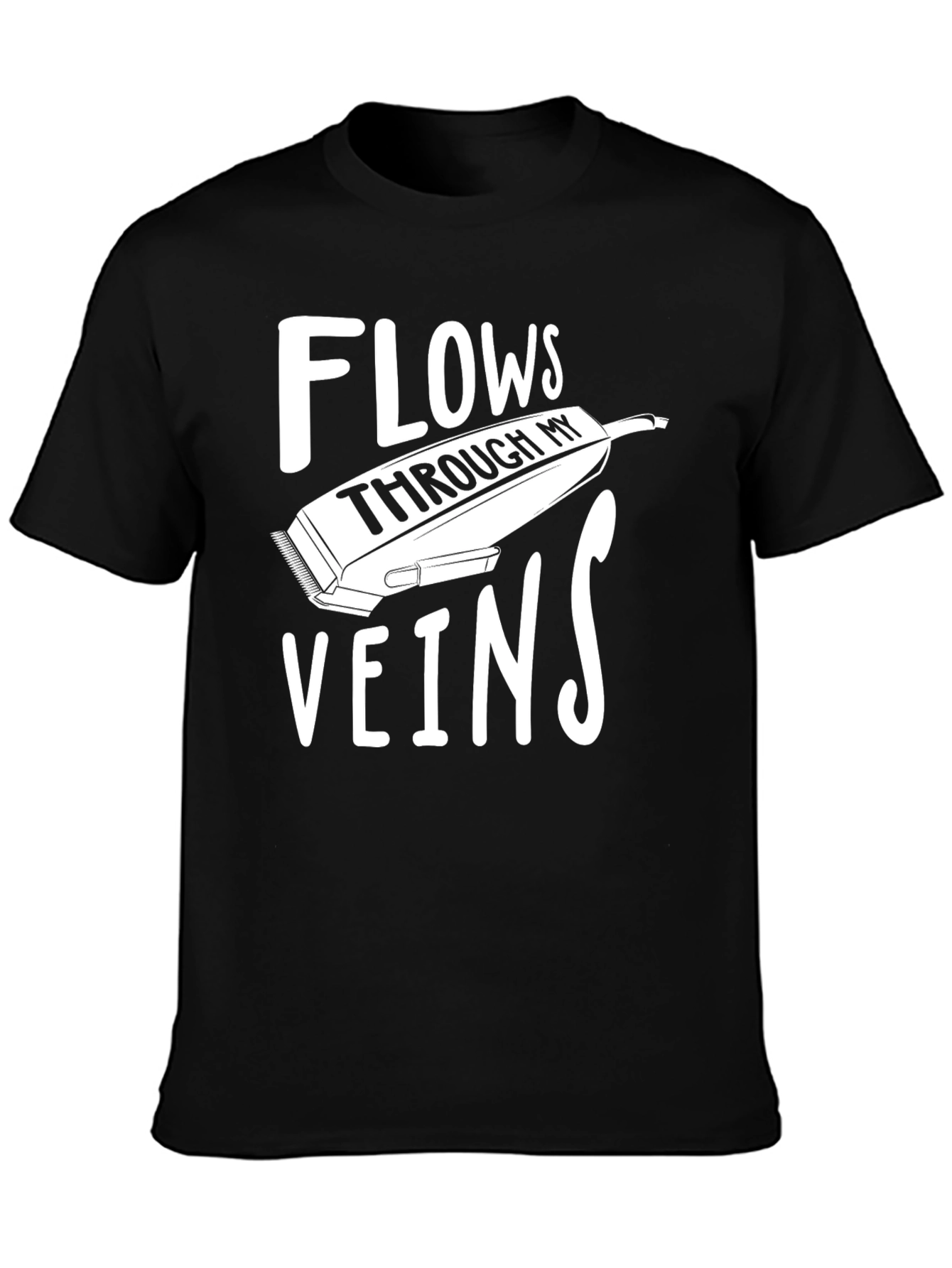 Black Flows Through My Veins Barber T-Shirt view 3
