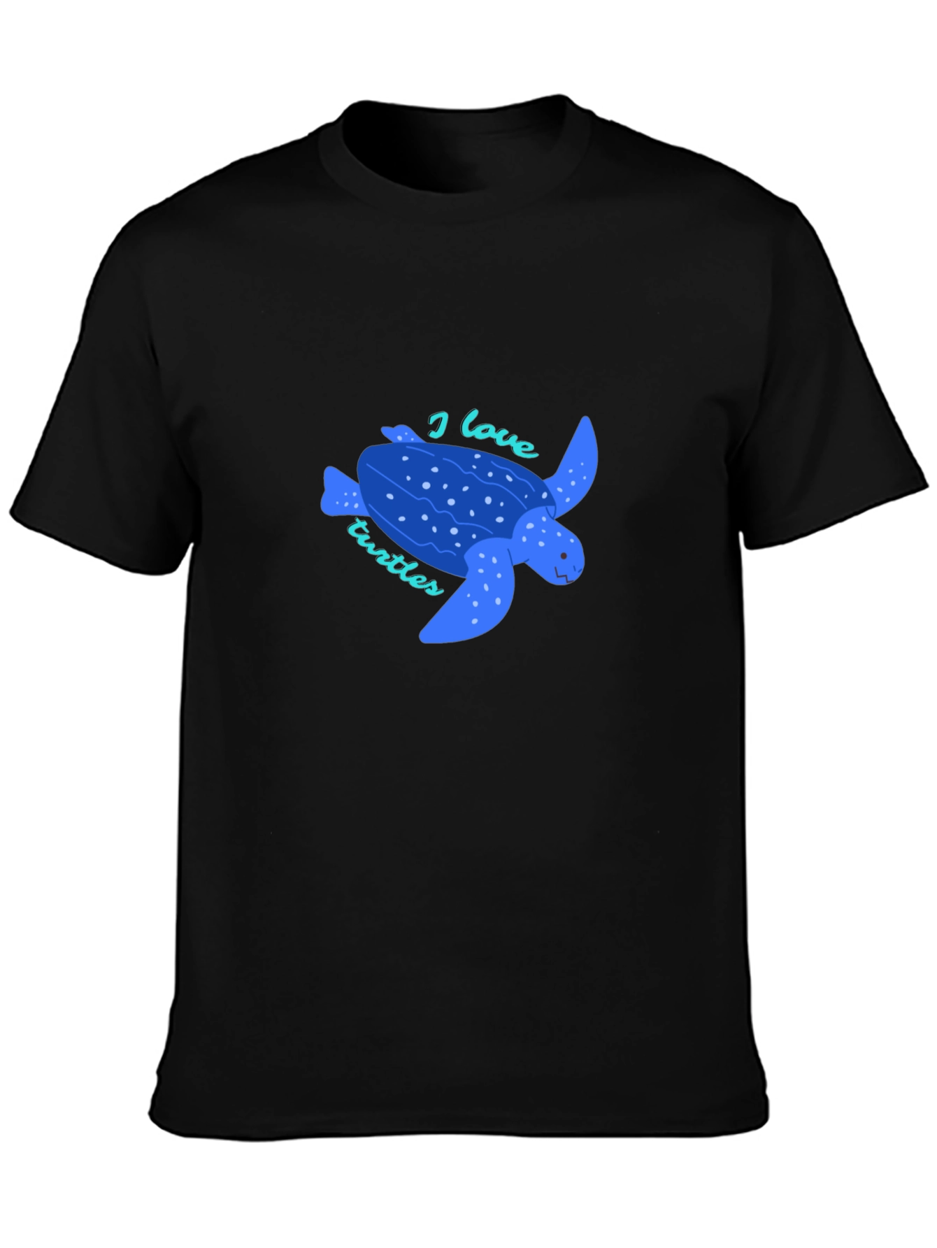Black I Love Turtles Graphic Tee - Black view 3